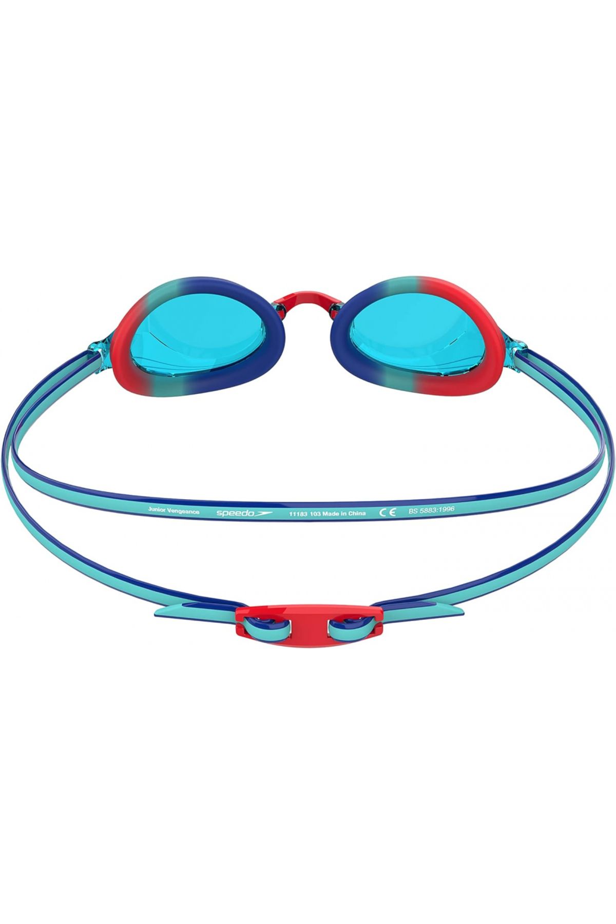 SPEEDO-Unisex Adult Junior Vengeance Swimming Goggles, Tile/Beautiful Blue/Lava Red/Blue, One Size 2
