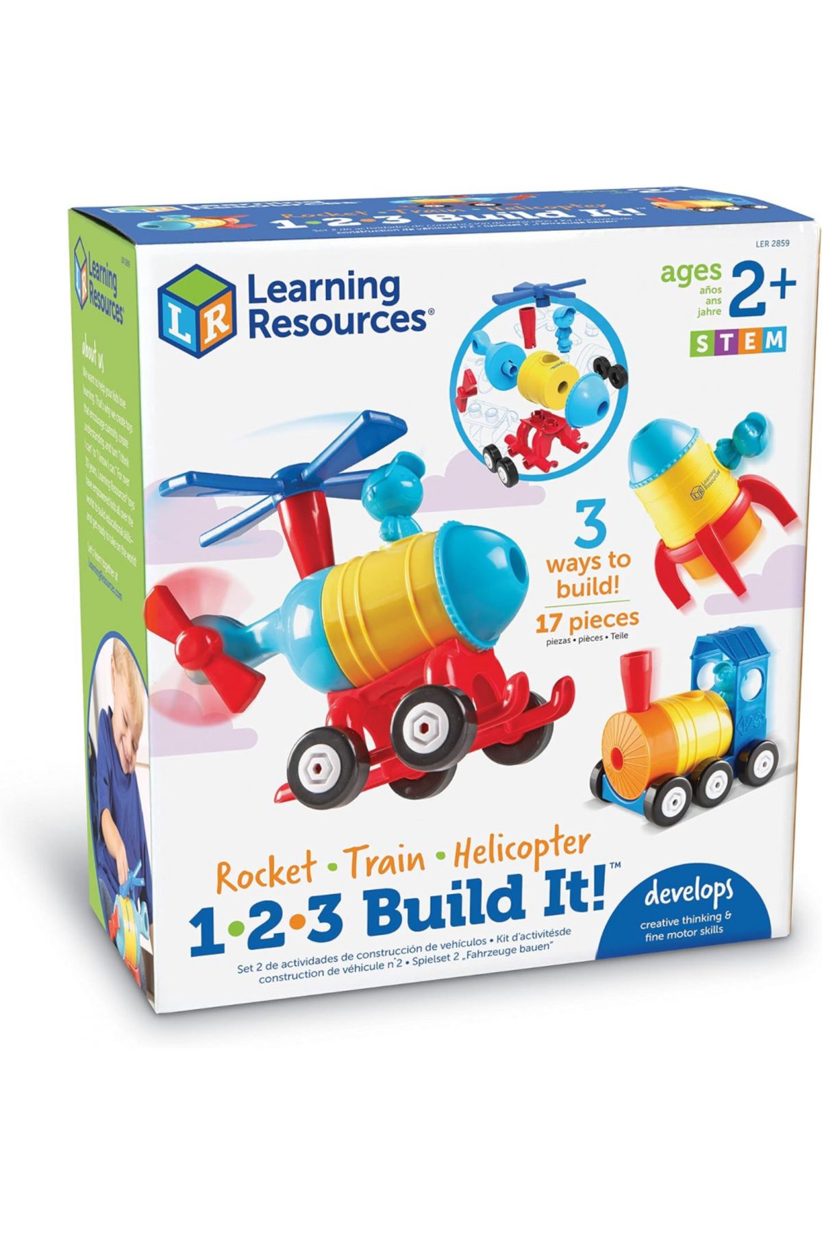 Learning Resources-1-2-3 Build It! Rocket-Train-Helicopter-LER2859 7