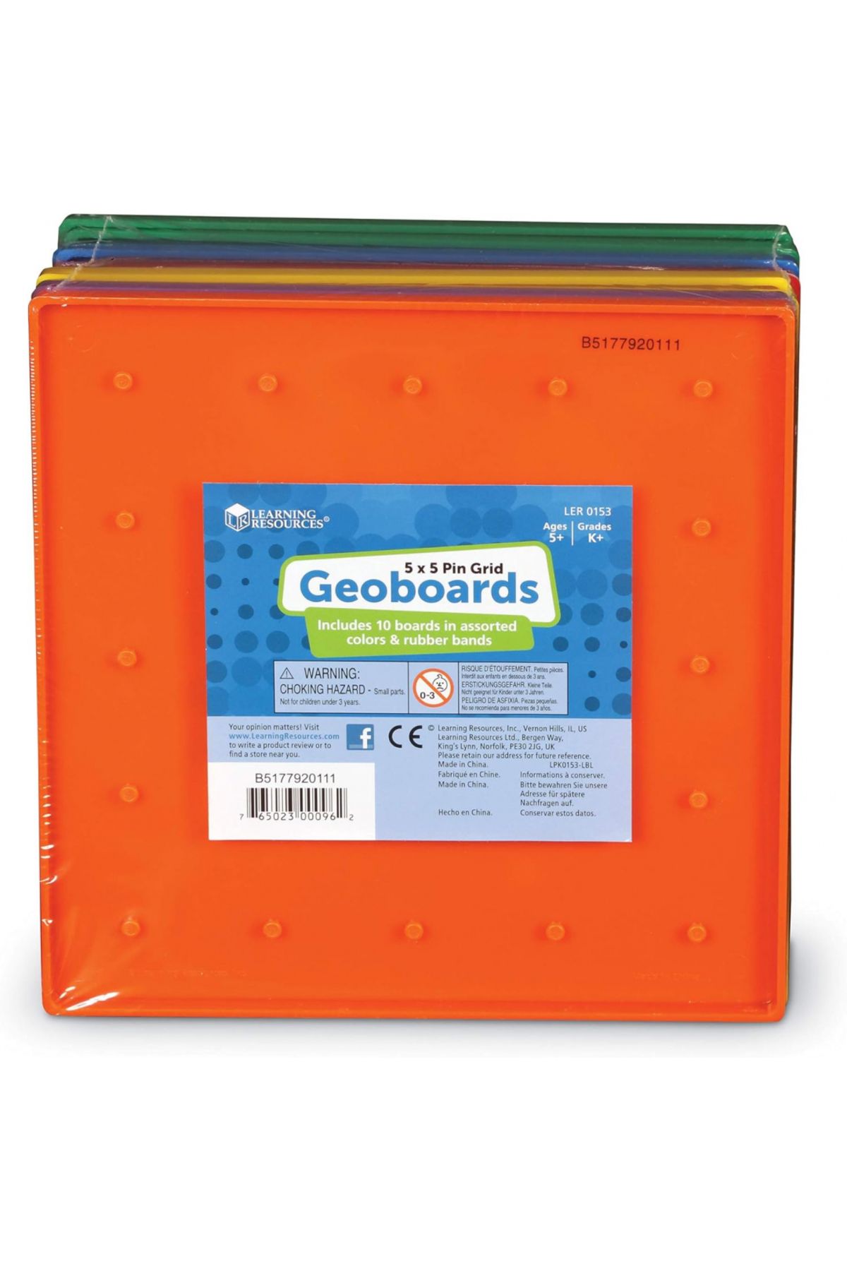 Learning Resources-5 X 5 Pin Geoboards, Set of 10-LER0153 5