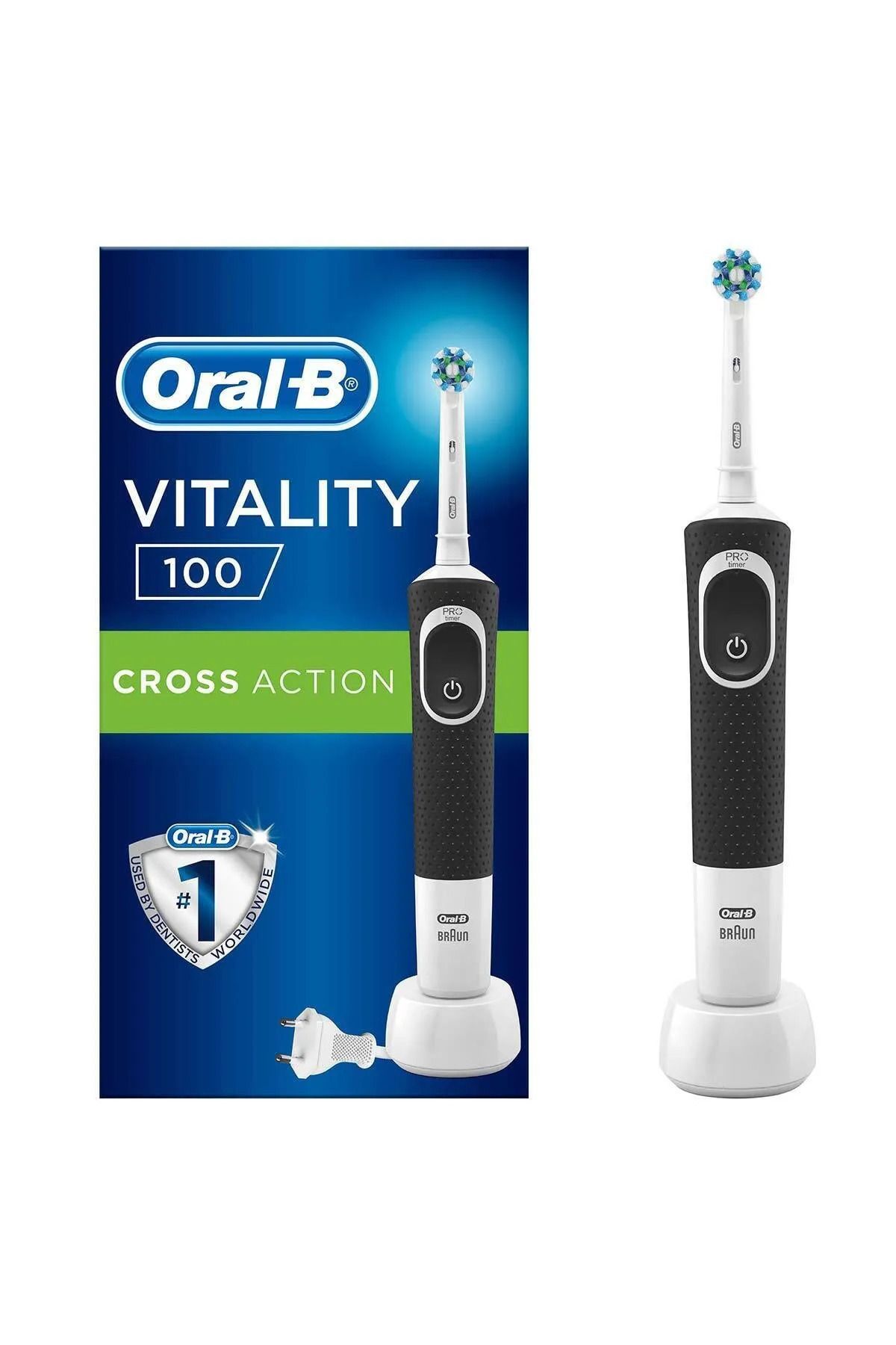 Oral-B D100 Şarj Edilebilir Diş Fırçası Cross Action Siyah