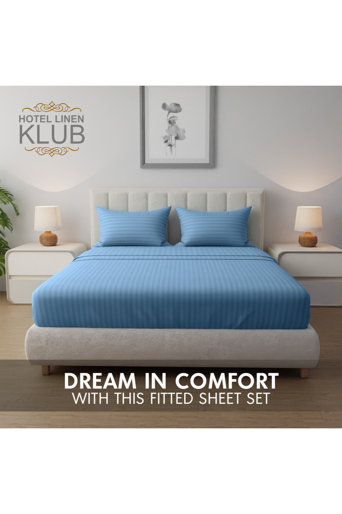 Hotel Linen Klub-Double-Striped Fitted Sheet Set - Premium and Durable Quality, Deep Pocket for a Perfect Fit 7