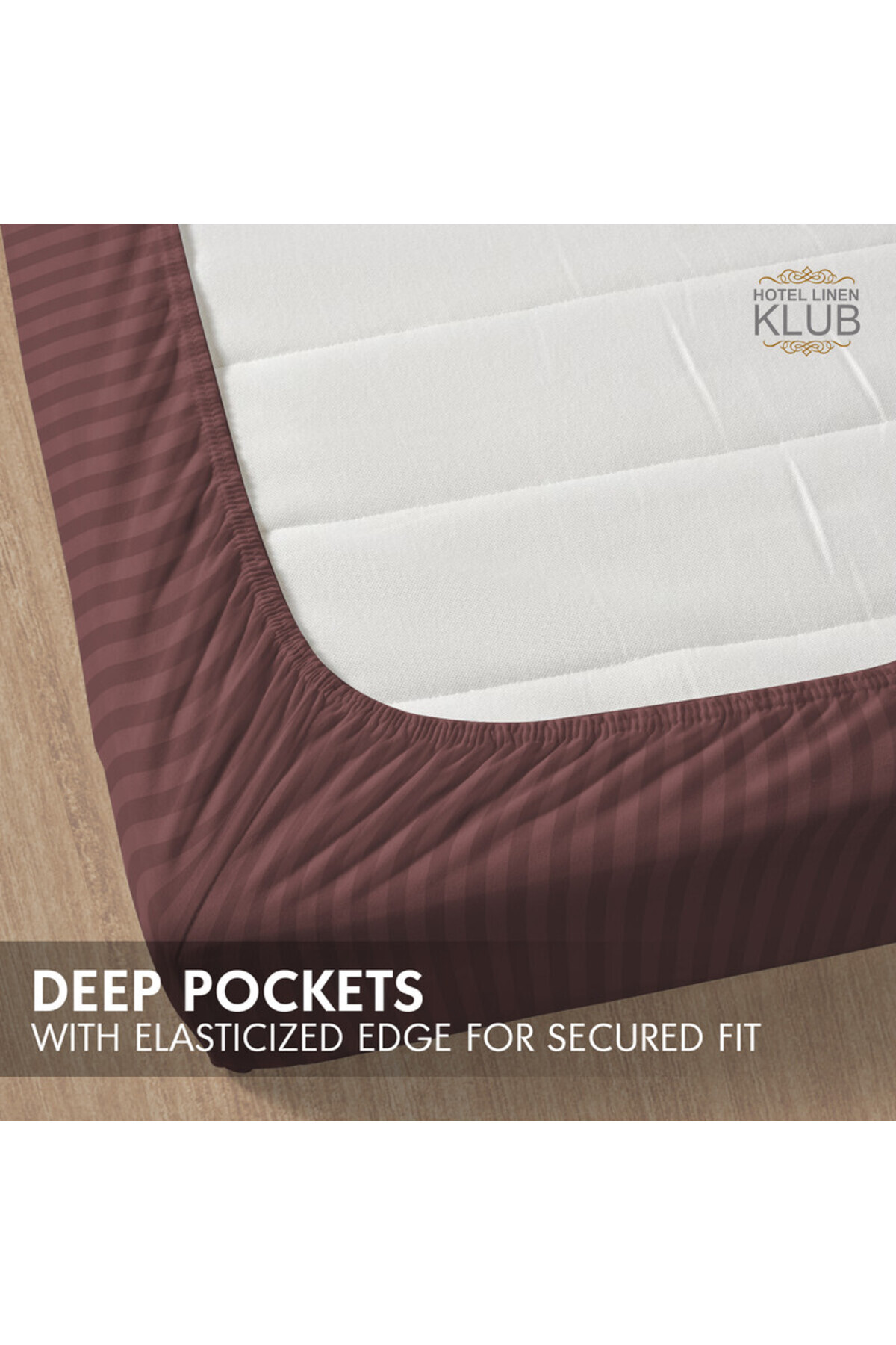 Hotel Linen Klub-Queen-Striped Fitted Sheet Set - Premium and Durable Quality, Deep Pocket for a Perfect Fit 6