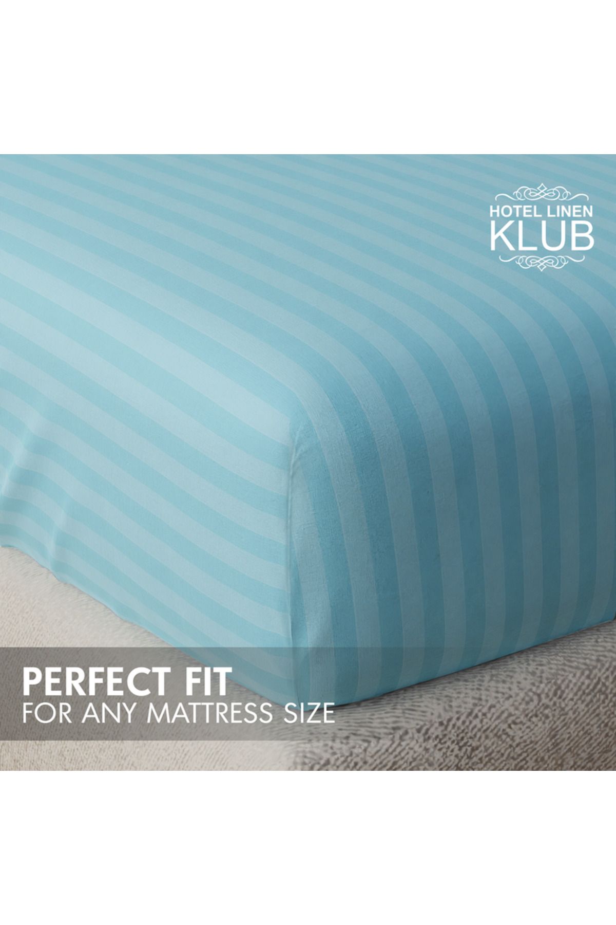 Hotel Linen Klub-Single-Striped Fitted Sheet Set - Premium and Durable Quality, Deep Pocket for a Perfect Fit 5