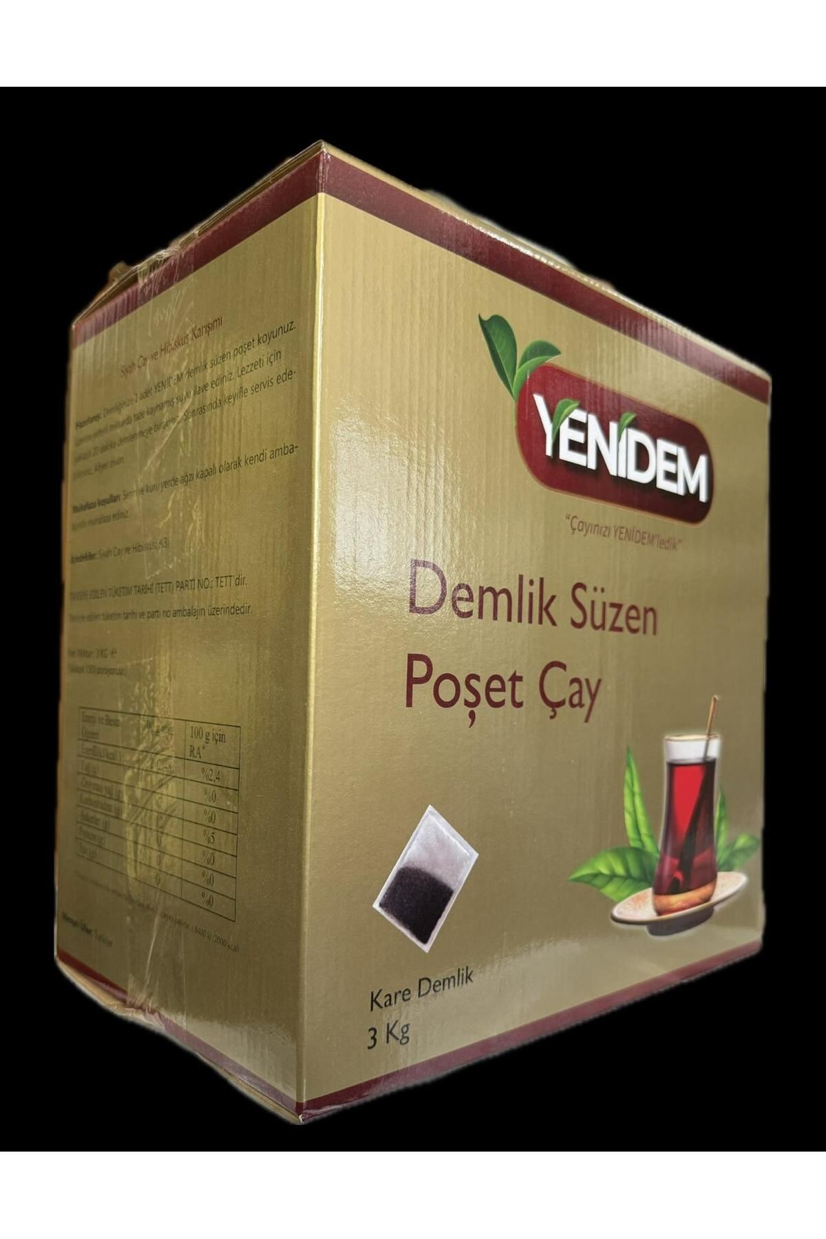 Yenidem YENİDEM KARE DEMLİK SÜZEN POŞET ÇAY 3 KG EV TİPİ