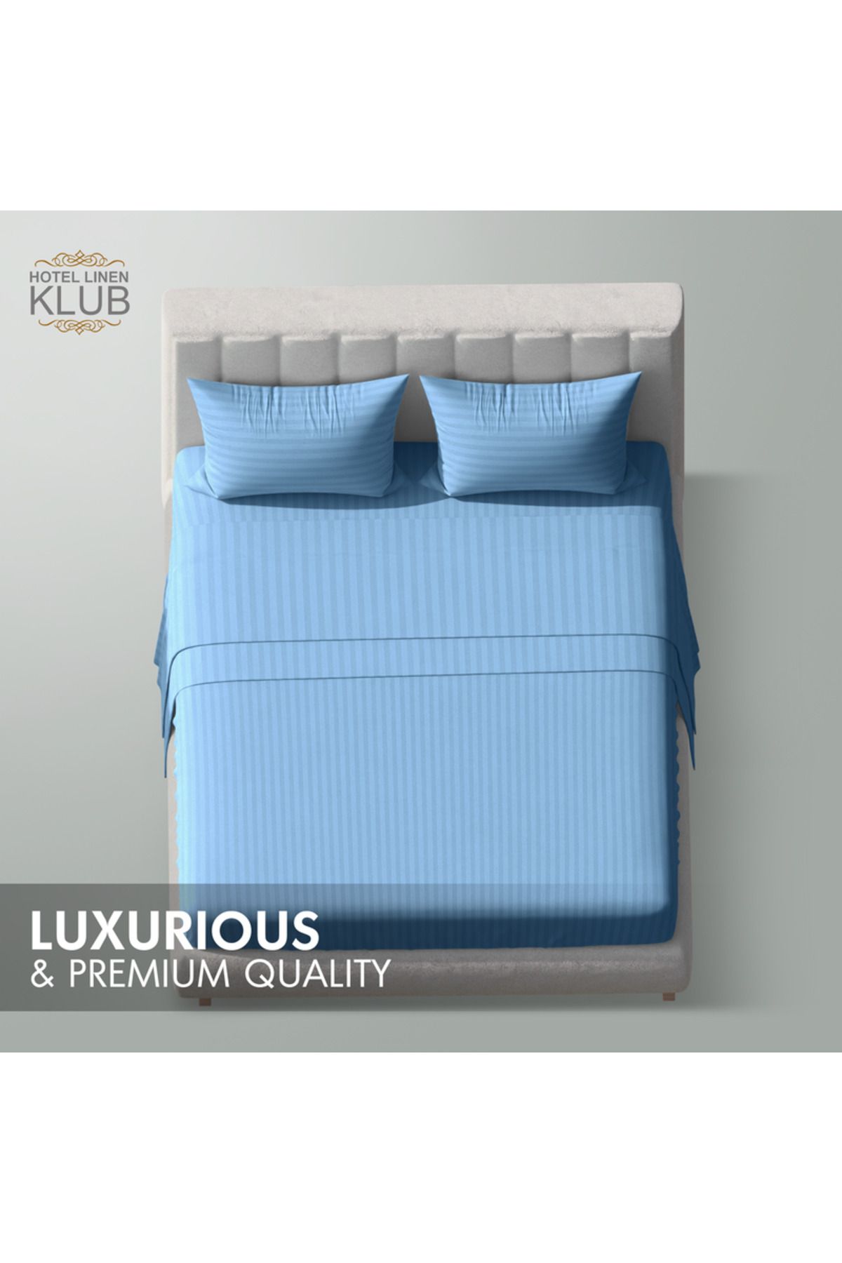Hotel Linen Klub-Double-Striped Fitted Sheet Set - Premium and Durable Quality, Deep Pocket for a Perfect Fit 3