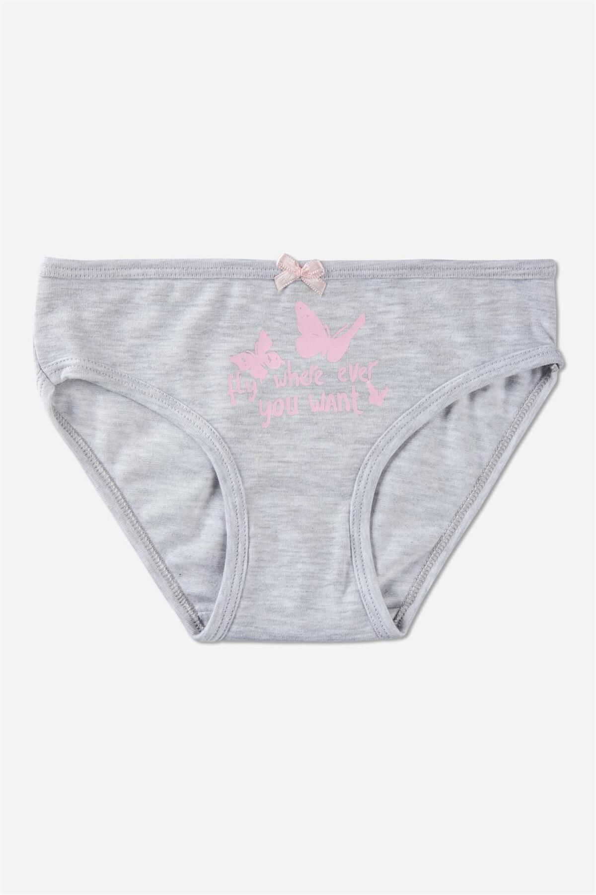 BAYKAR-Chiloți de bikini pentru fete, din bumbac, cu imprimeu colorat, cu detaliu fundă, pachet de 3 roz 4