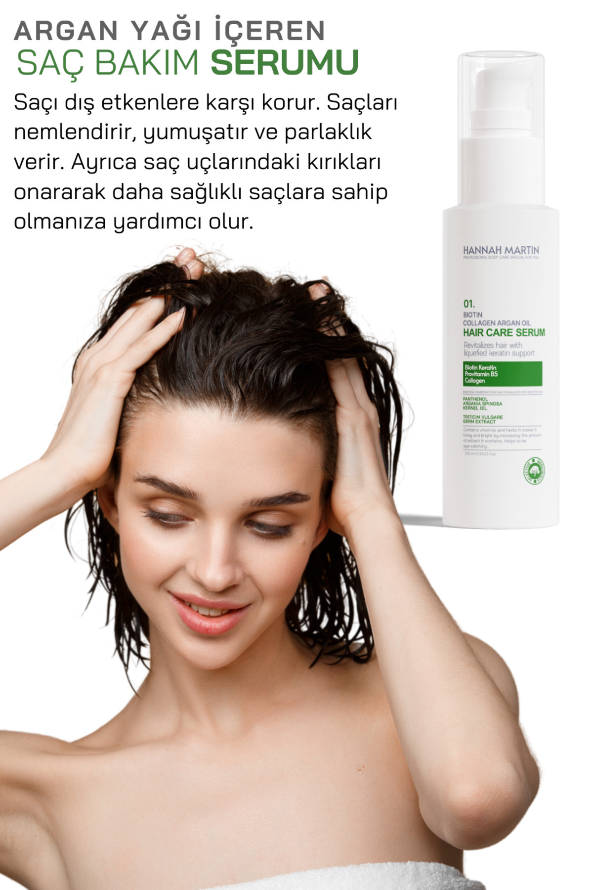 Biotin Keratin Ve Argan Yağı İçerikli Saç Dökülmesi ve Yıpranmış Saçlar için Saç Bakım Serumu — SAÇ2782 — تصویر 3 از 7