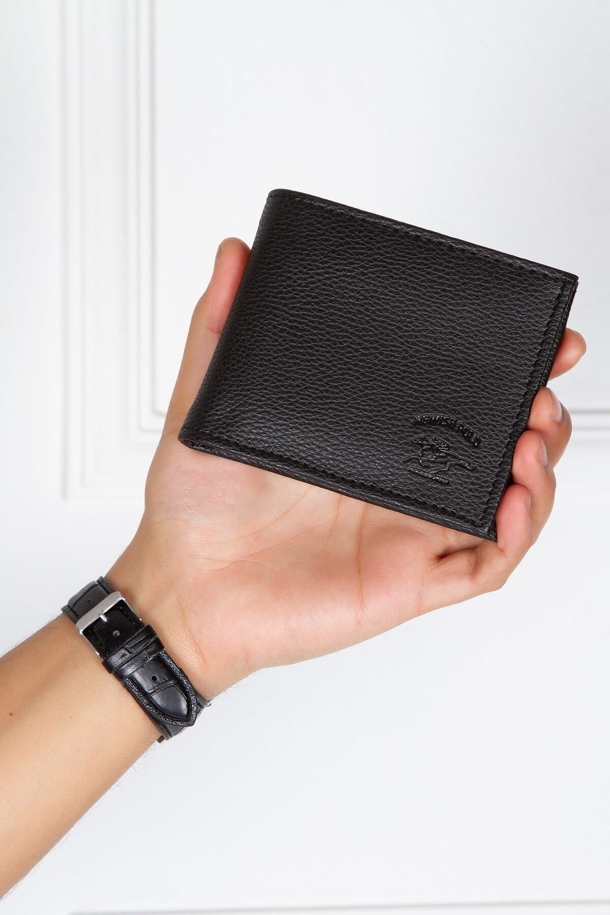 Newish Polo-Manavgat Faux Leather Men's Wallet Card Holder Black 2