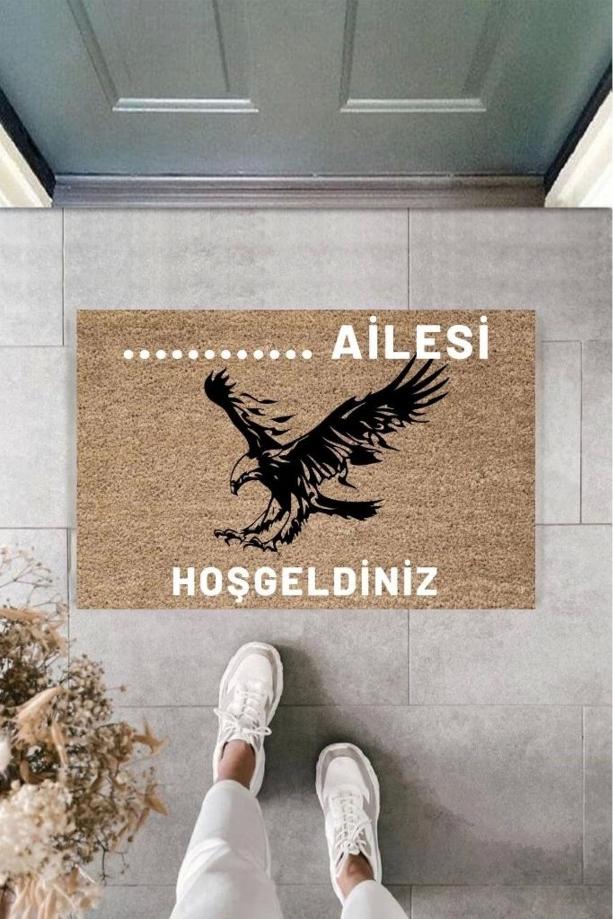 P Parla Dijital Baskı Kişiye Özel İç Kapı Dekorasyon Paspas PS11276