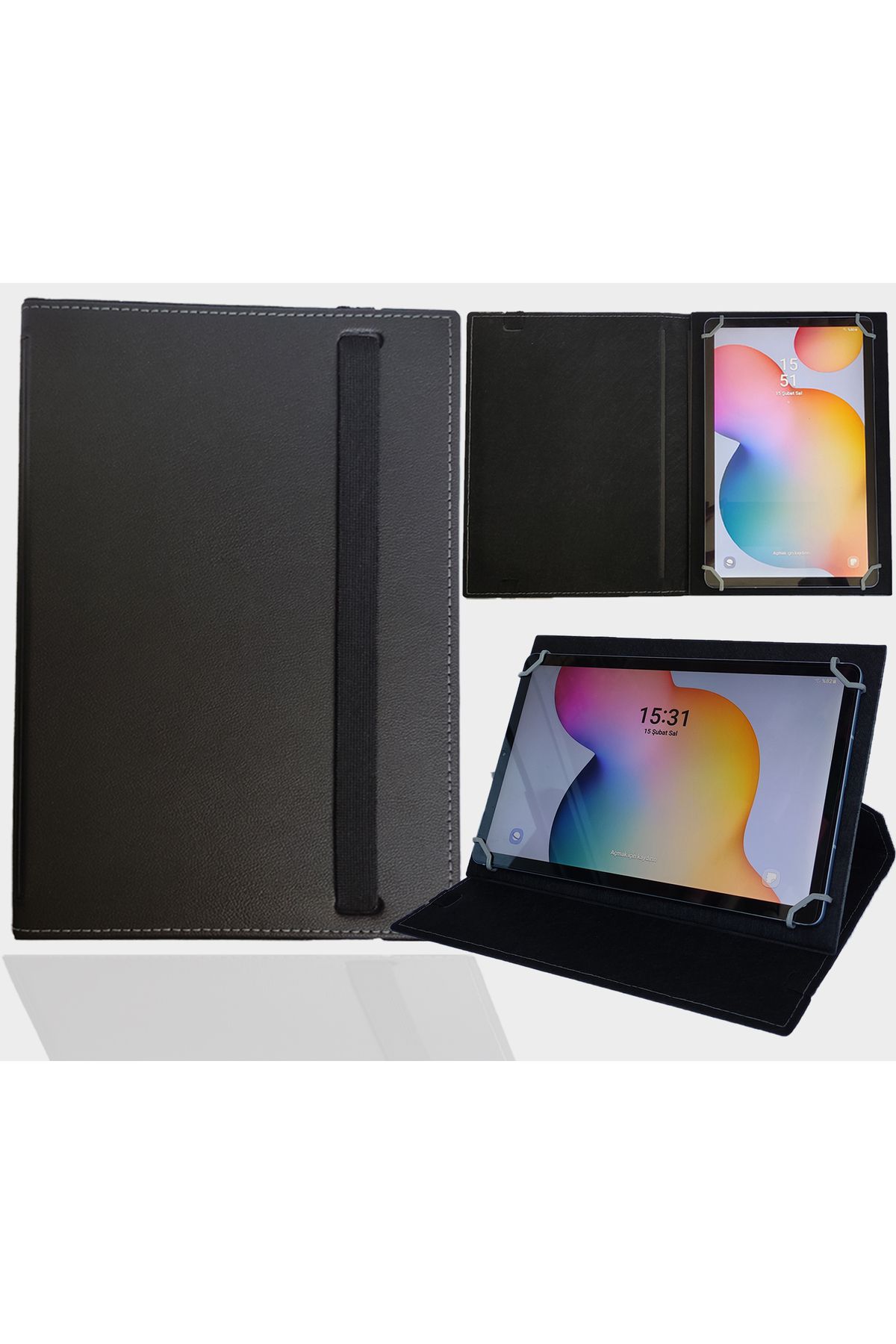 ZDN Case Amazon Kindle Fire HD 8" Tablet Uyumlu Standlı Üniversal Kapaklı Tablet Kılıfı