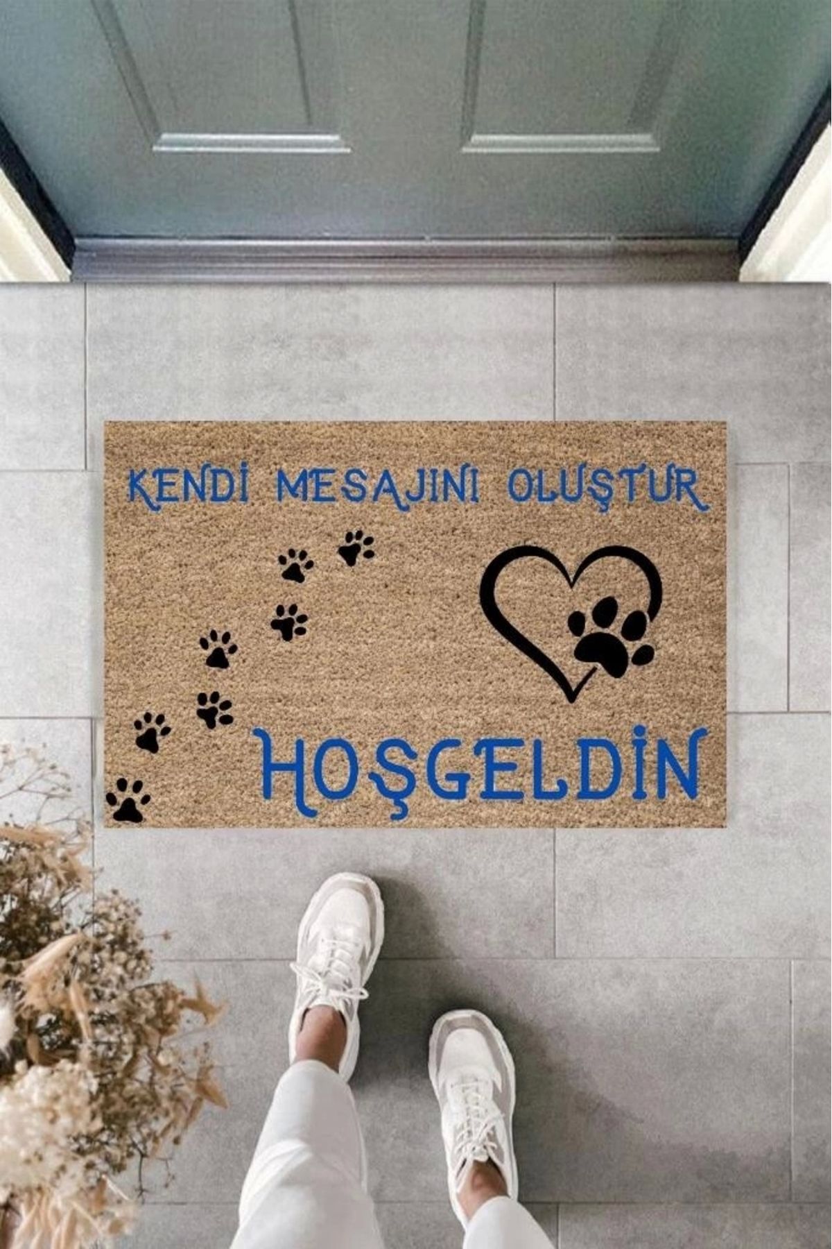 P Parla Dijital Baskı Kişiye Özel İç Kapı Dekorasyon Paspas PS11314