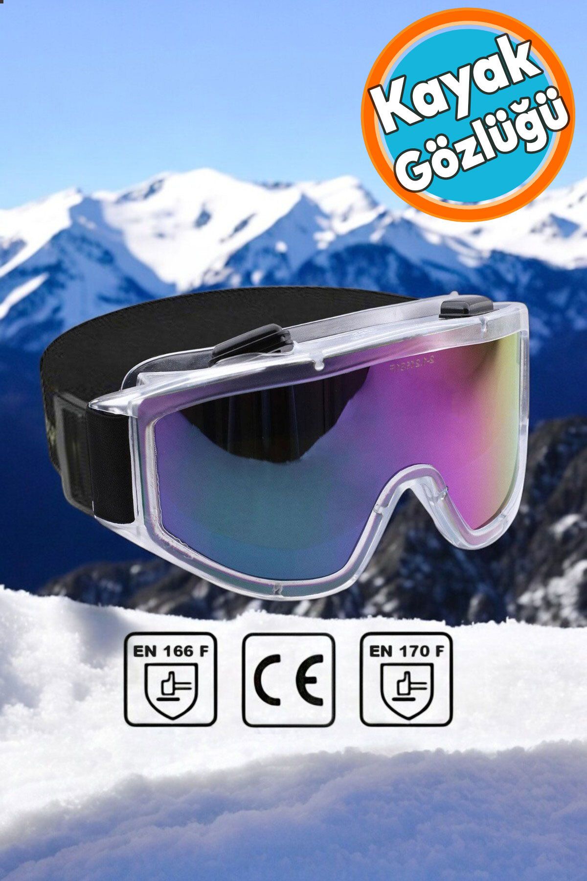 NZB Kayak Gözlüğü Ventilli Güneş Kar Gözlük Gökkuşağı Snowboard Glasses Ekonomik Gözlük