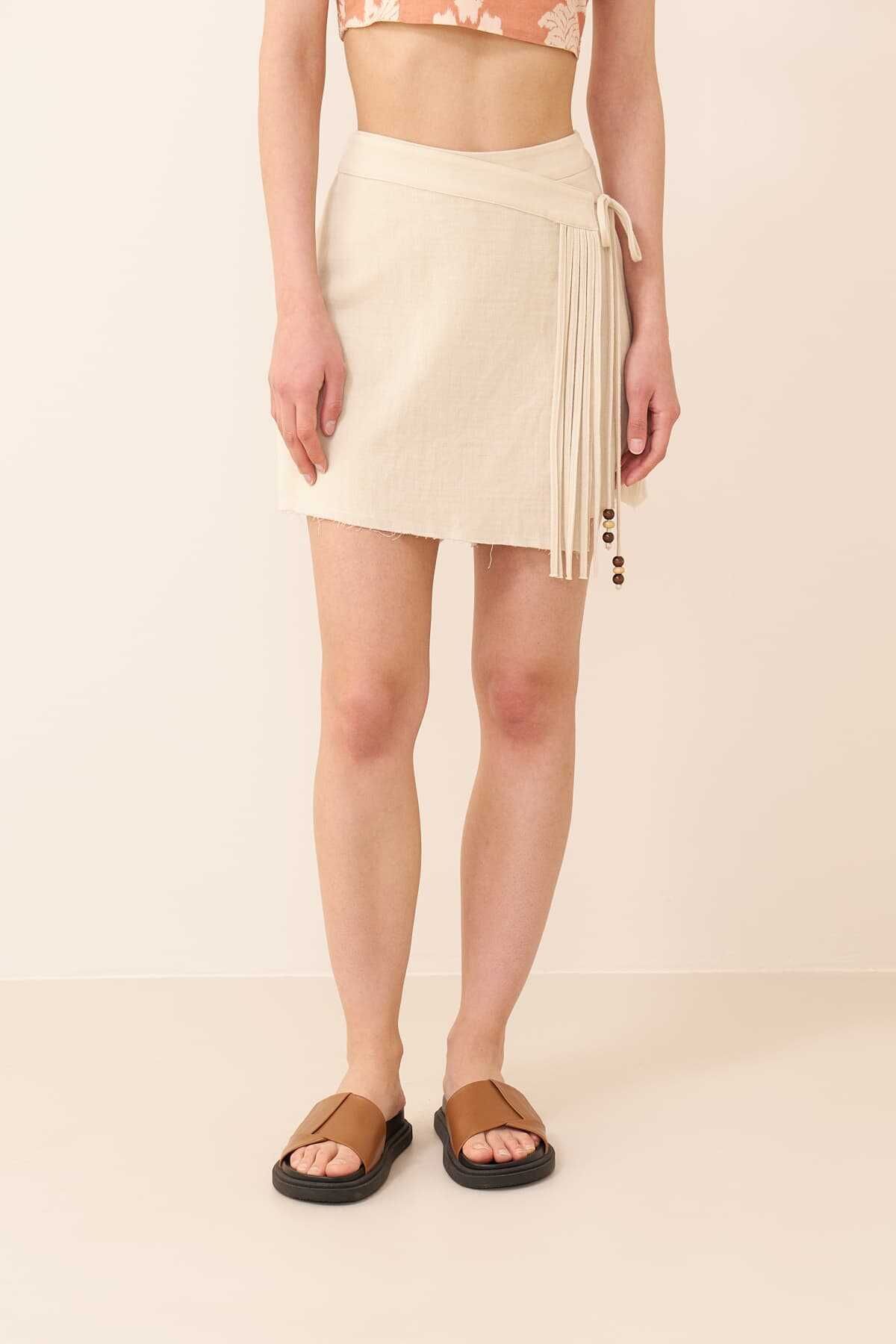 Roman-Natural Shorts Skirt - Waist Tie Detailed Y2412614_069 3