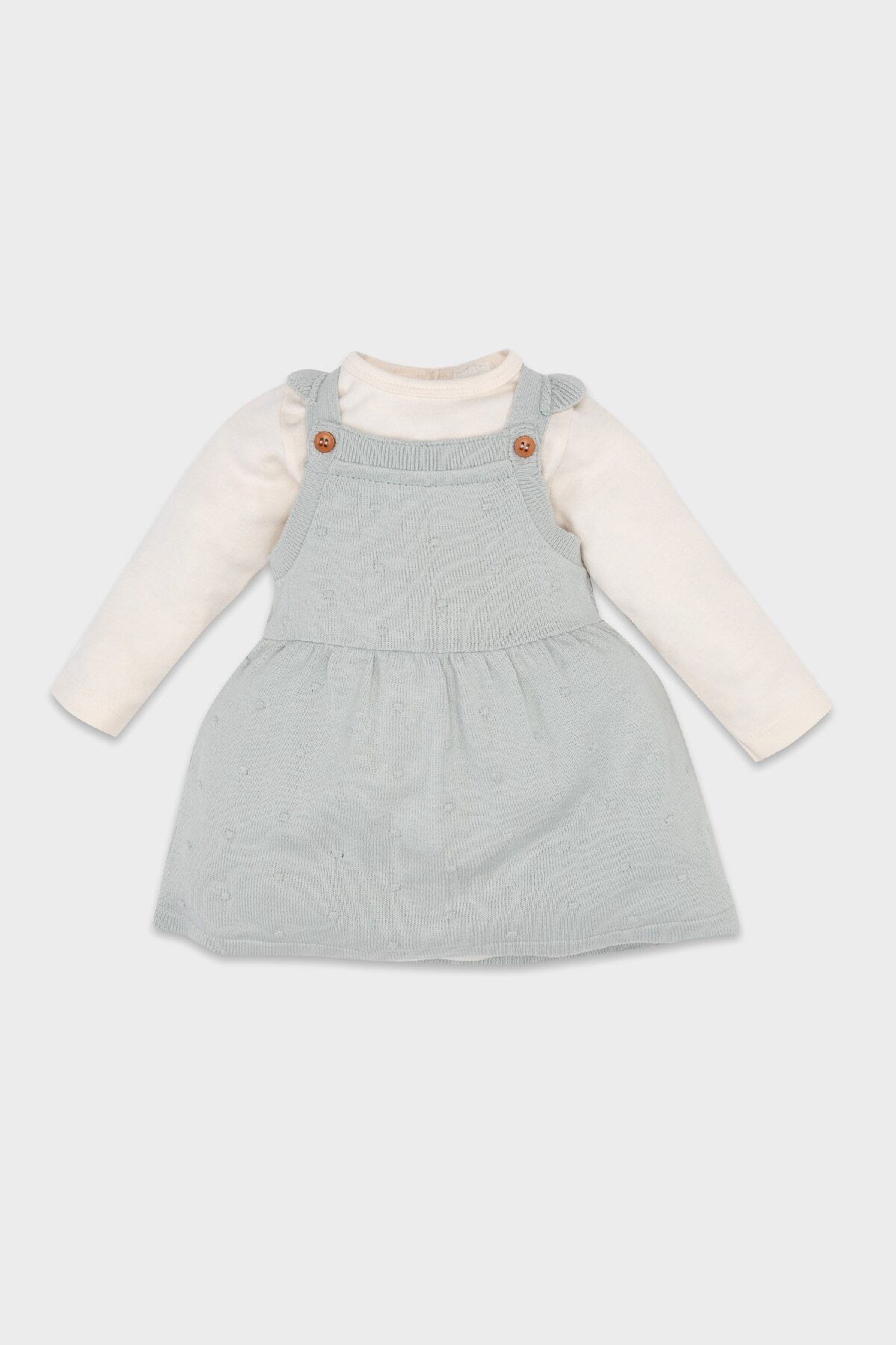 DeFacto-2-teiliges Set für Baby-Mädchen – halbes Rollkragen-Langarm-T-Shirt und Latzkleid C9752a524au 1