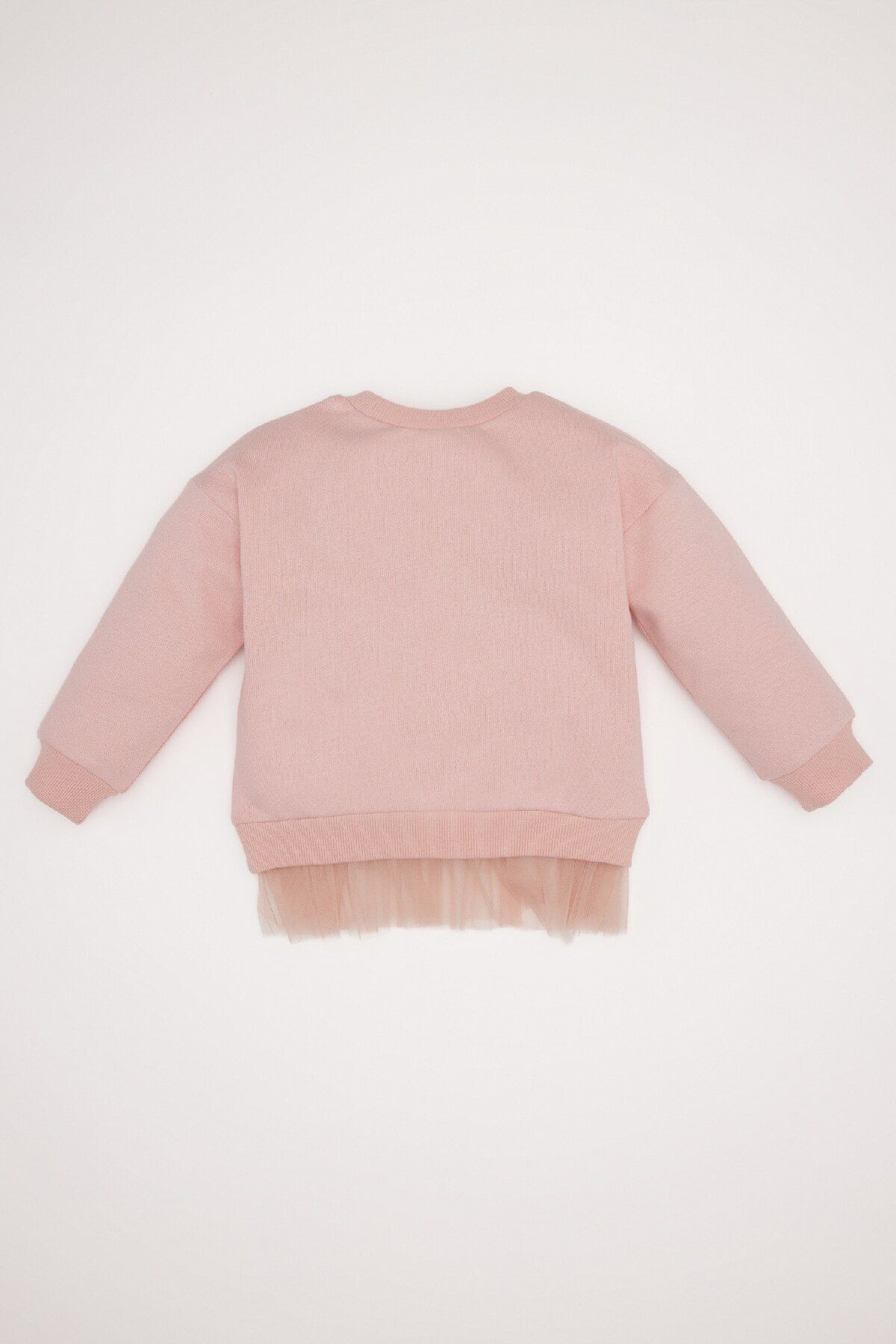 DeFacto-Bedrucktes, weiches, pelziges Baby-Mädchen-Sweatshirt mit Rundhalsausschnitt – Detail am Saum D7208A524WN 4