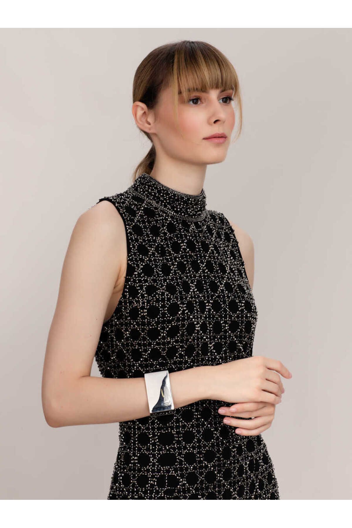 Roman-Embroidered Mini Evening Dress Black K1962101_001 3