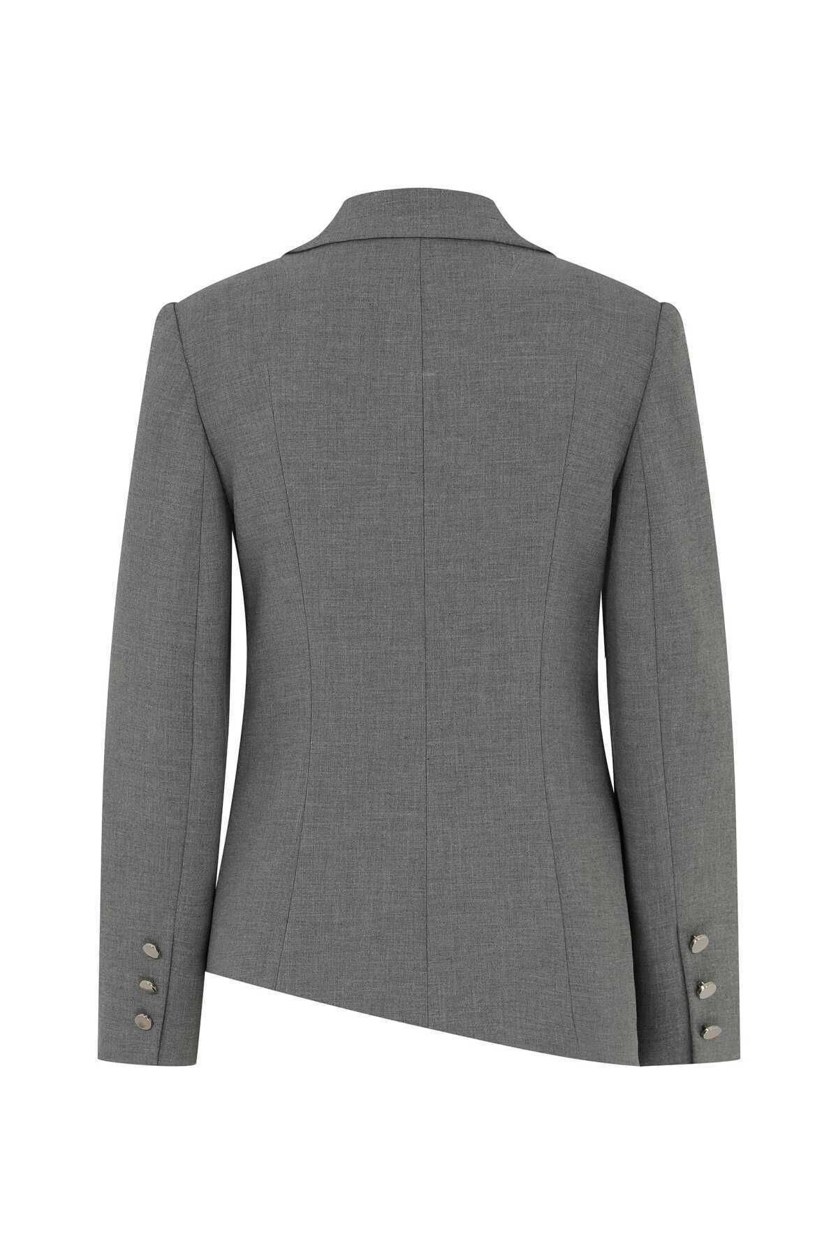 Roman-Gray Asymmetric Cut Women's Jacket - K2216065_004 5