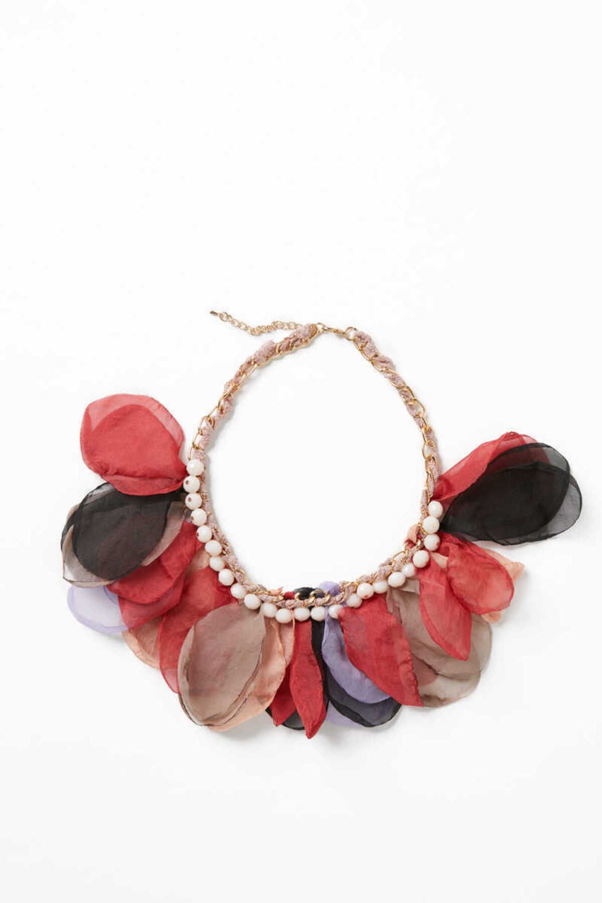 Roman-Tulle Detailed Leaf Pattern Necklace Original K2086173_089 2