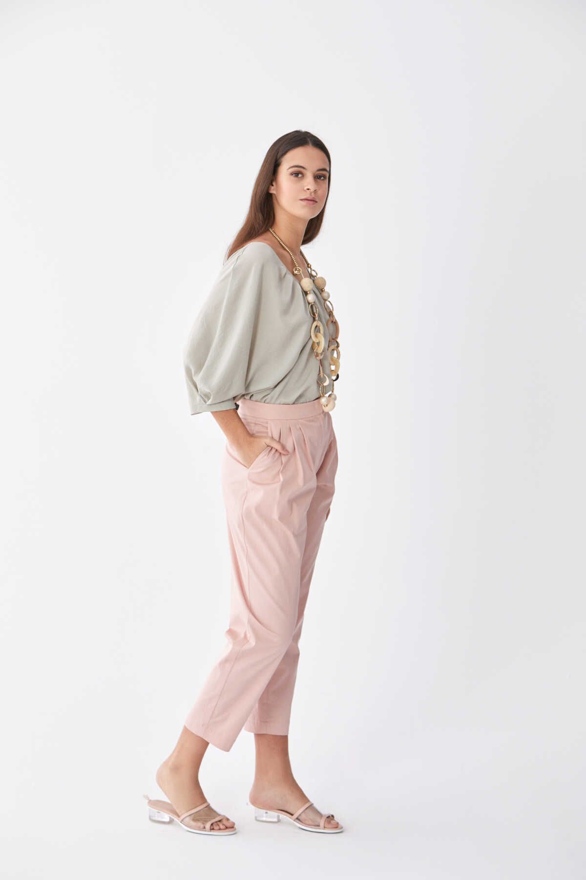 Roman-Carrot Model Women's Trousers Dried Rose Y2012050_052 3