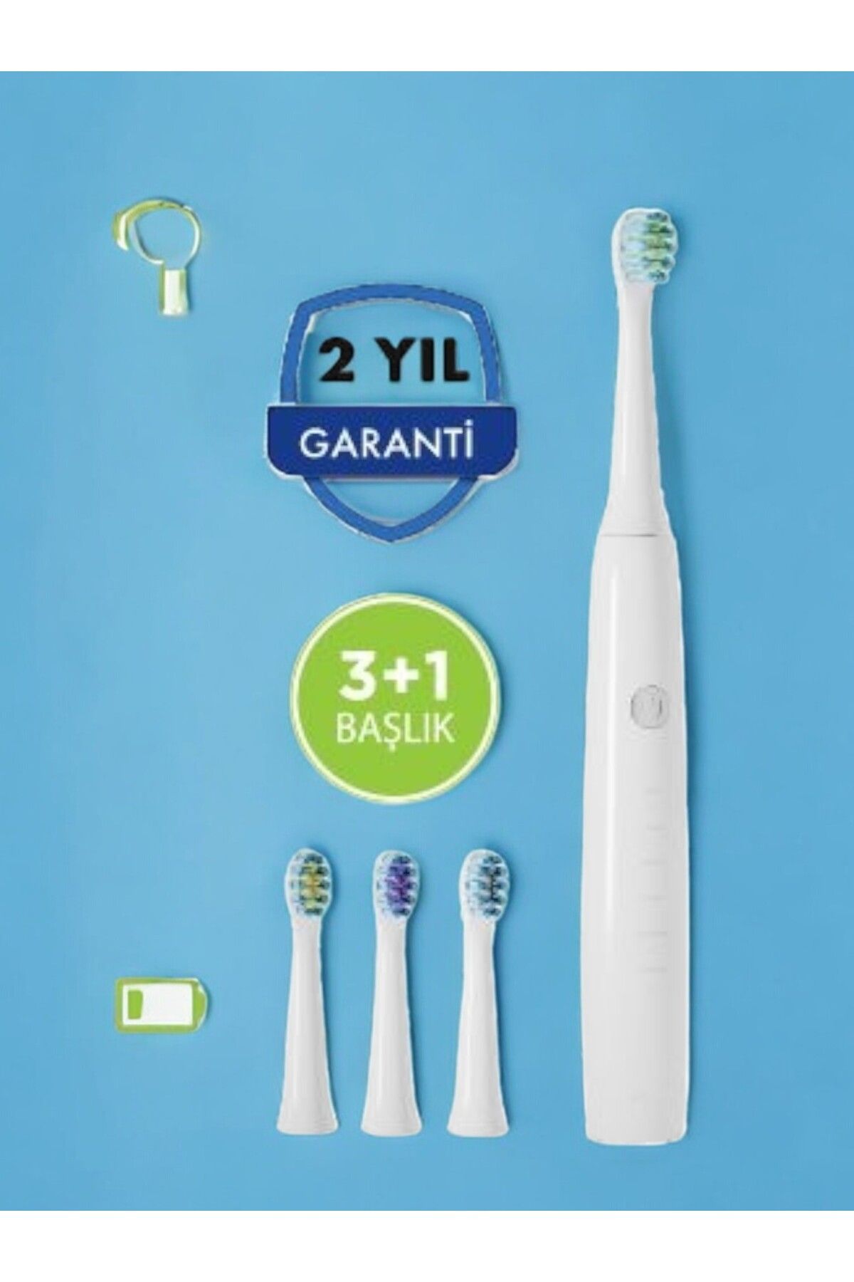 Polosmart PBS520 Şarjlı Diş Fırçası - 3+1 Yedek Başlıklı-Tek Şarjda 3 saat kullanım