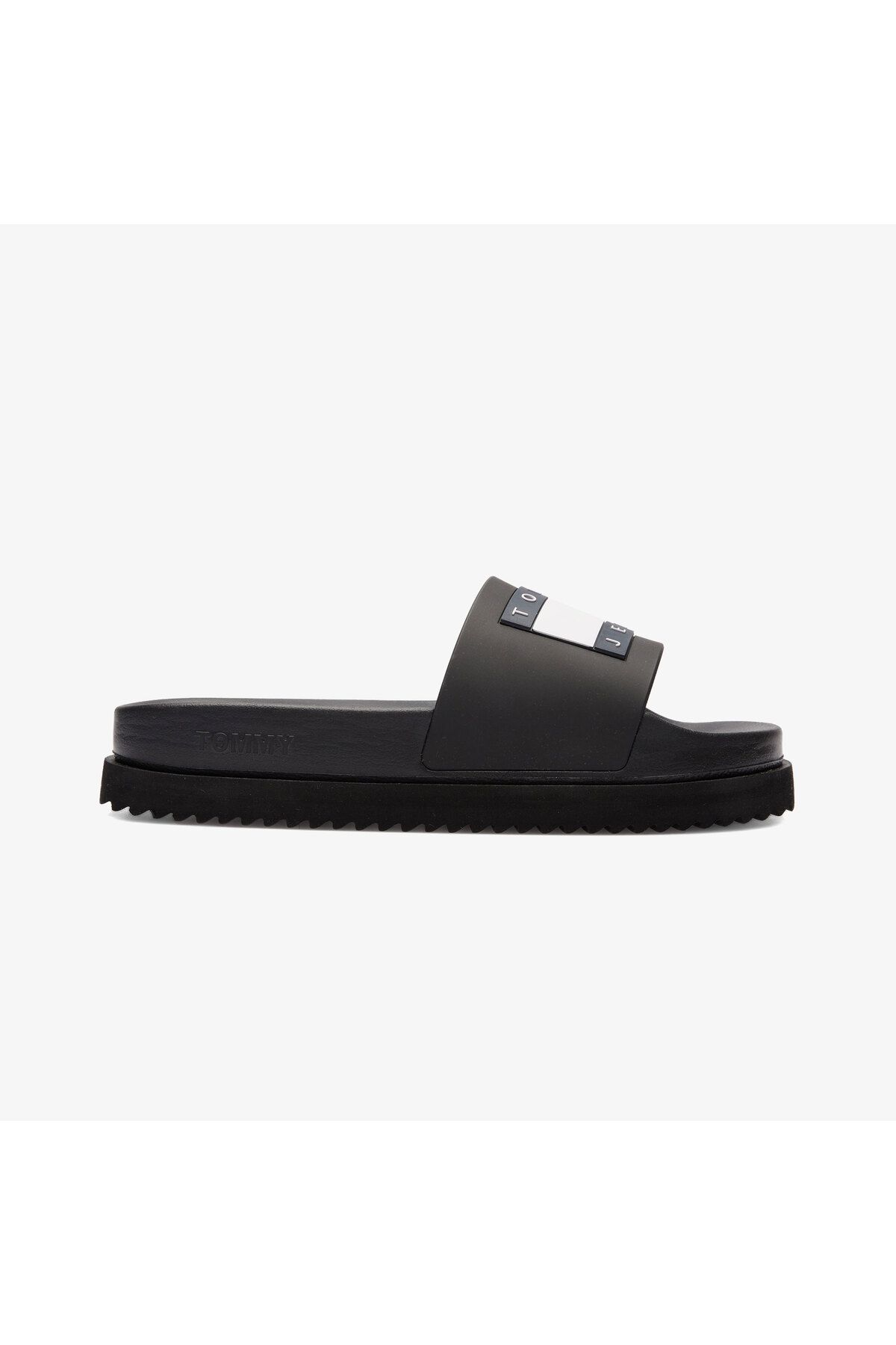 صندل سیاه زنانه شلوار جین تامی بلند شده اسلاید Flatform دمپایی Tommy Hilfiger