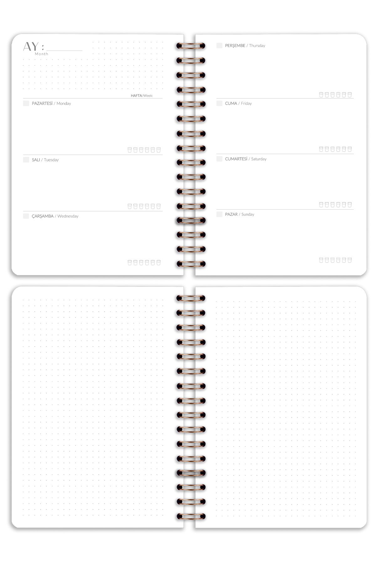 Matt Notebook-Agenda planificator fără timp A5 Spiral 8