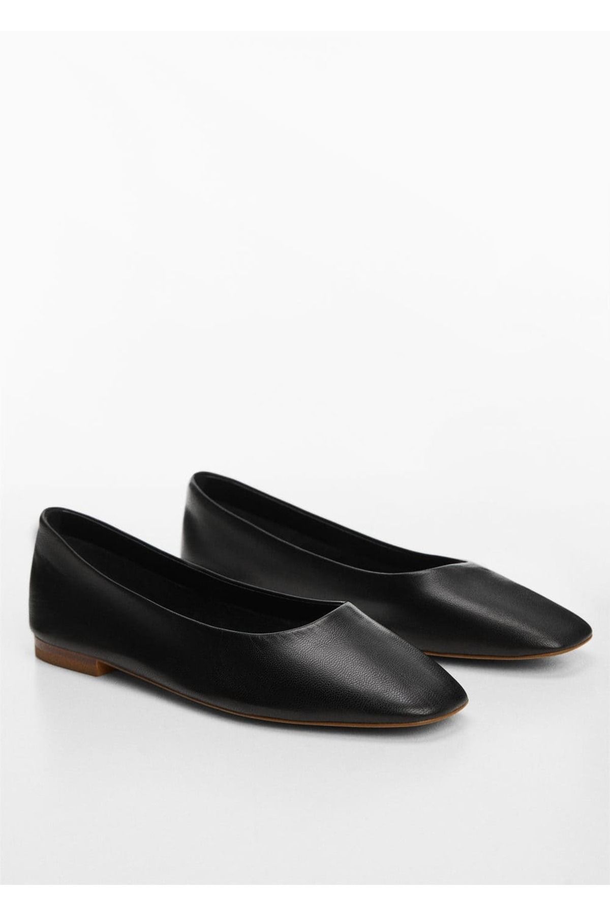 MANGO Woman-Leather Ballerinas 1