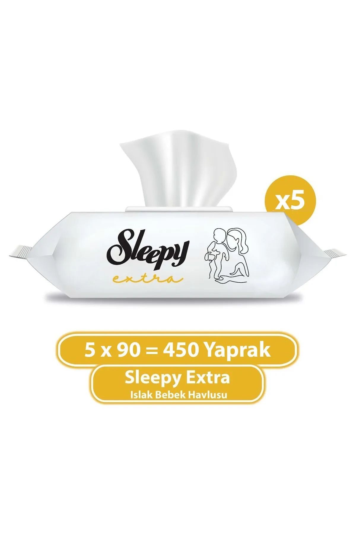 Easy Tedarik Sleepy Ekstra Islak Havlu Mendil 5x90 450 Yaprak