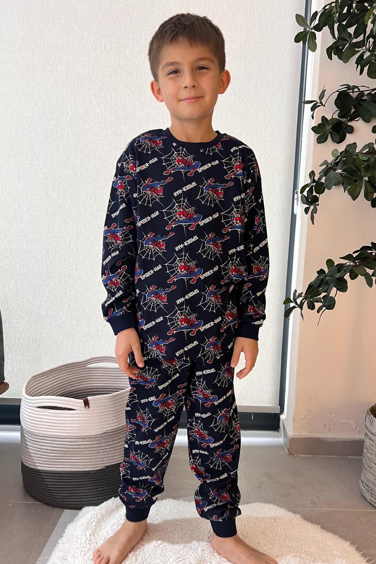 Minik Dolap-Set de pijamale pentru băiat și băiat, 100% bumbac, cu model Spiderman 2