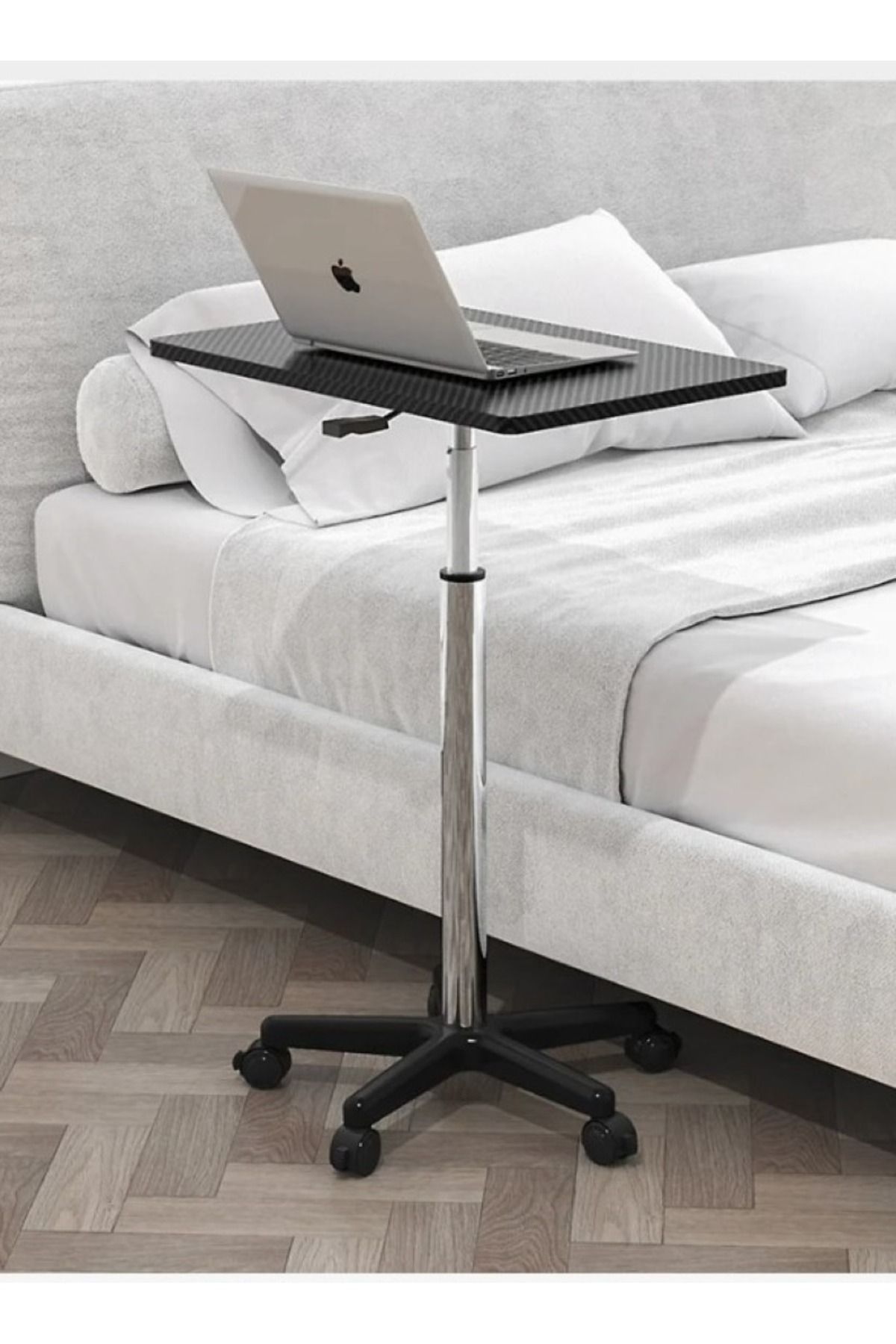ALMUFARREJ-Height adjustable side table that can be used as a laptop workstation with wheels 1