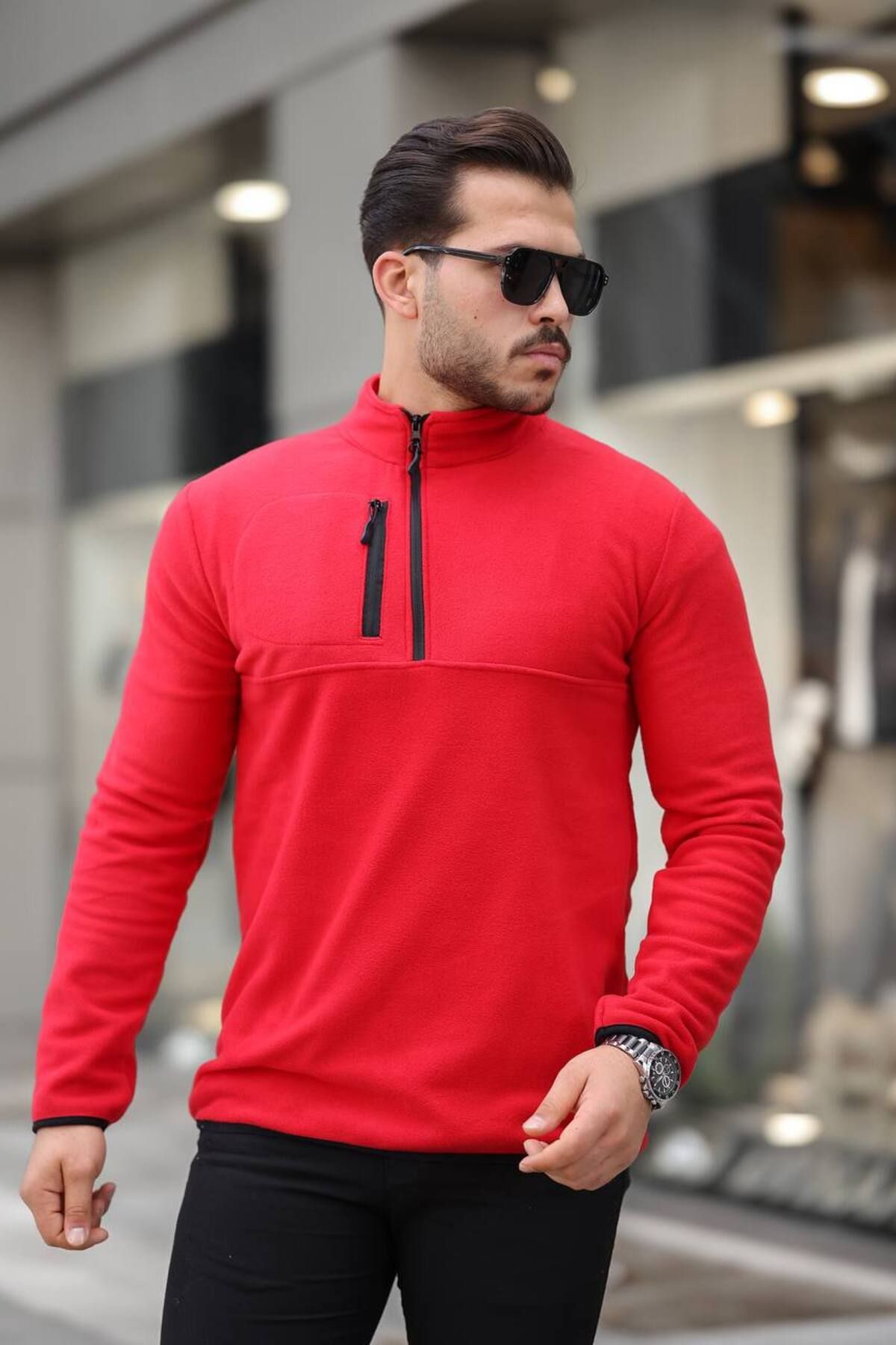 ROBERTO BORNOVA-Polar Half Zipper Sweatshirt 1