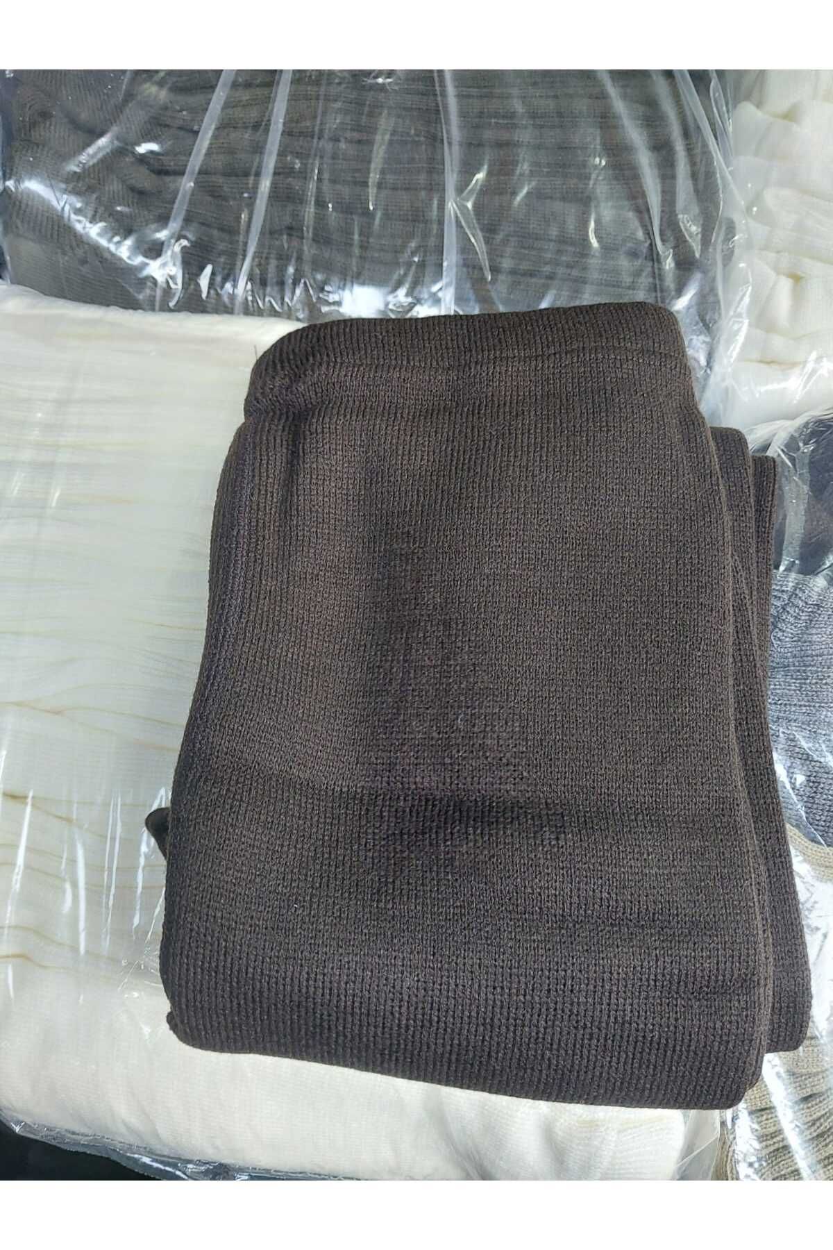 aryam butik-Unisex Winter Wool Thick Leggings Underwear - Brown 1