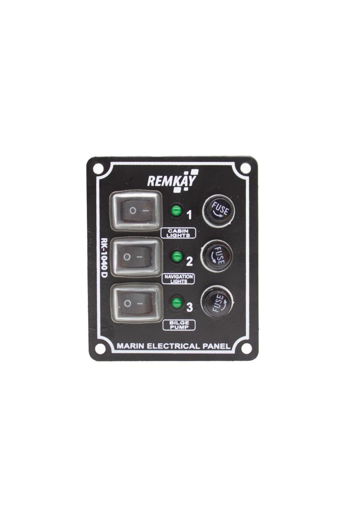 REMKAY 12v Izoleli Dikey Switch Panel 3lü