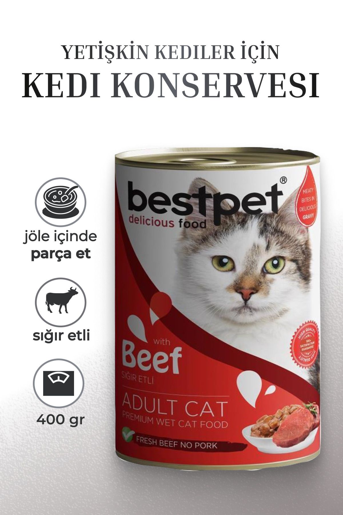 Bestpet Sığır Etli Yetişkin Kedi Konservesi 400gr