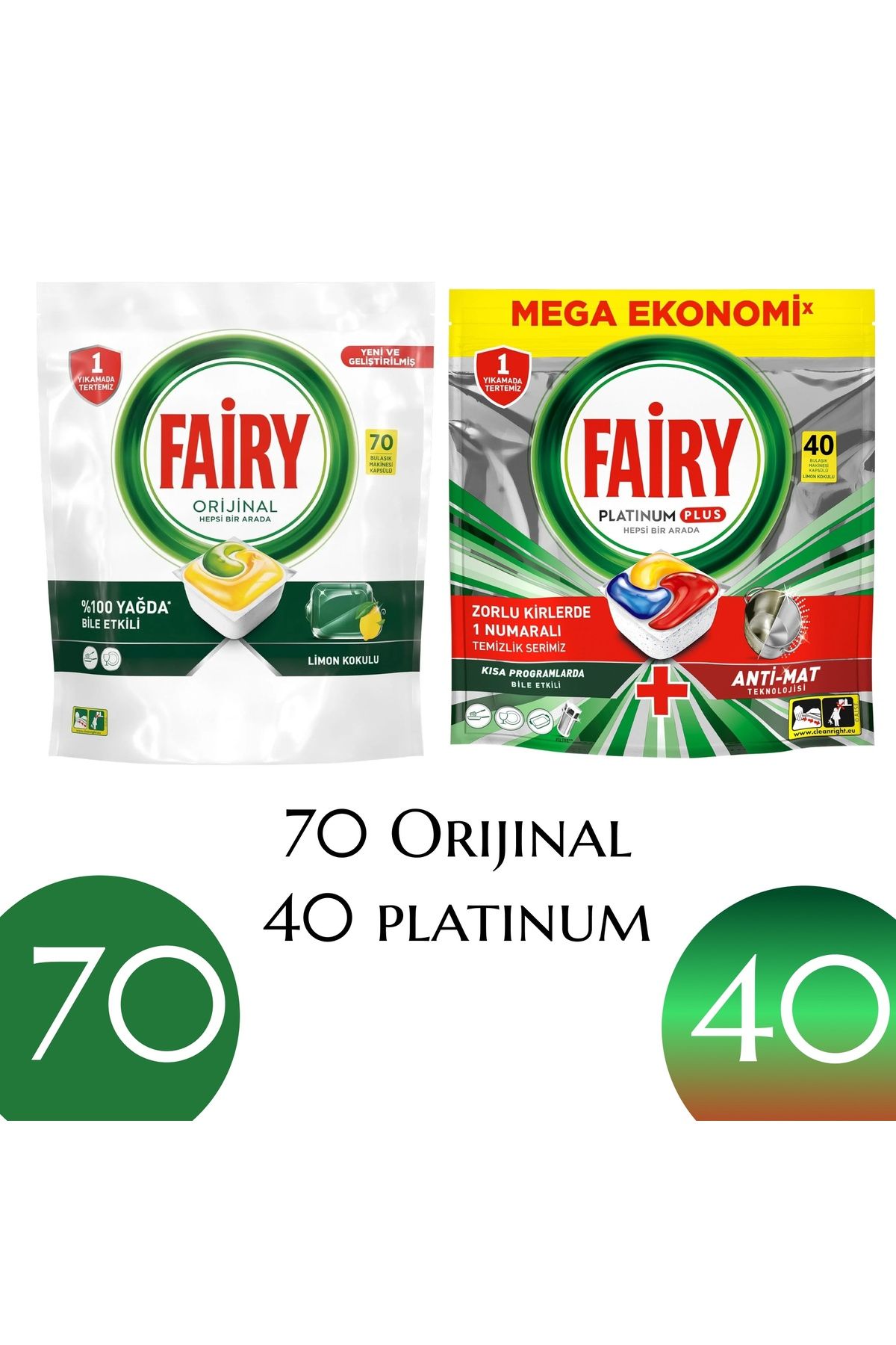 Fairy Set Platinum Plus 40 Ve Hepsi 1 Arada Limon 70