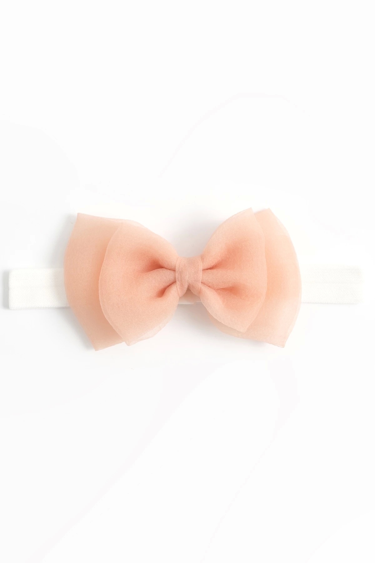 LOGO AKSESUAR Dalya Organze Fiyonk Tasarım Bebek Bandana Seti 2'li Pudra, Somon - 0-24 Ay fotoğrafı 4 (önizleme)