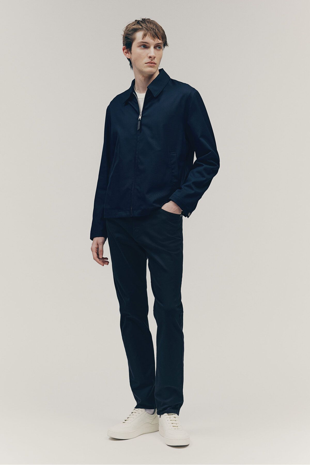 شلوار مشکی مردانه گاباردین پنبه ای باریک و H M H&M