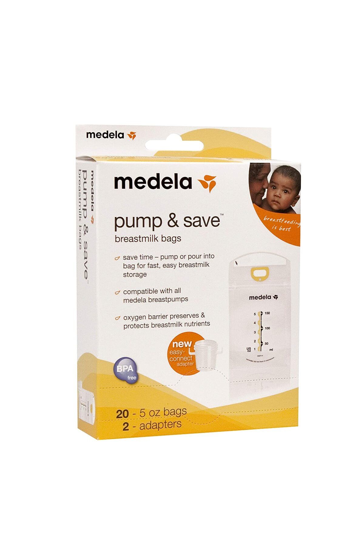 Medela-أكياس ضخ حليب الثدي وحفظه، 20 قطعة، شفافة 1