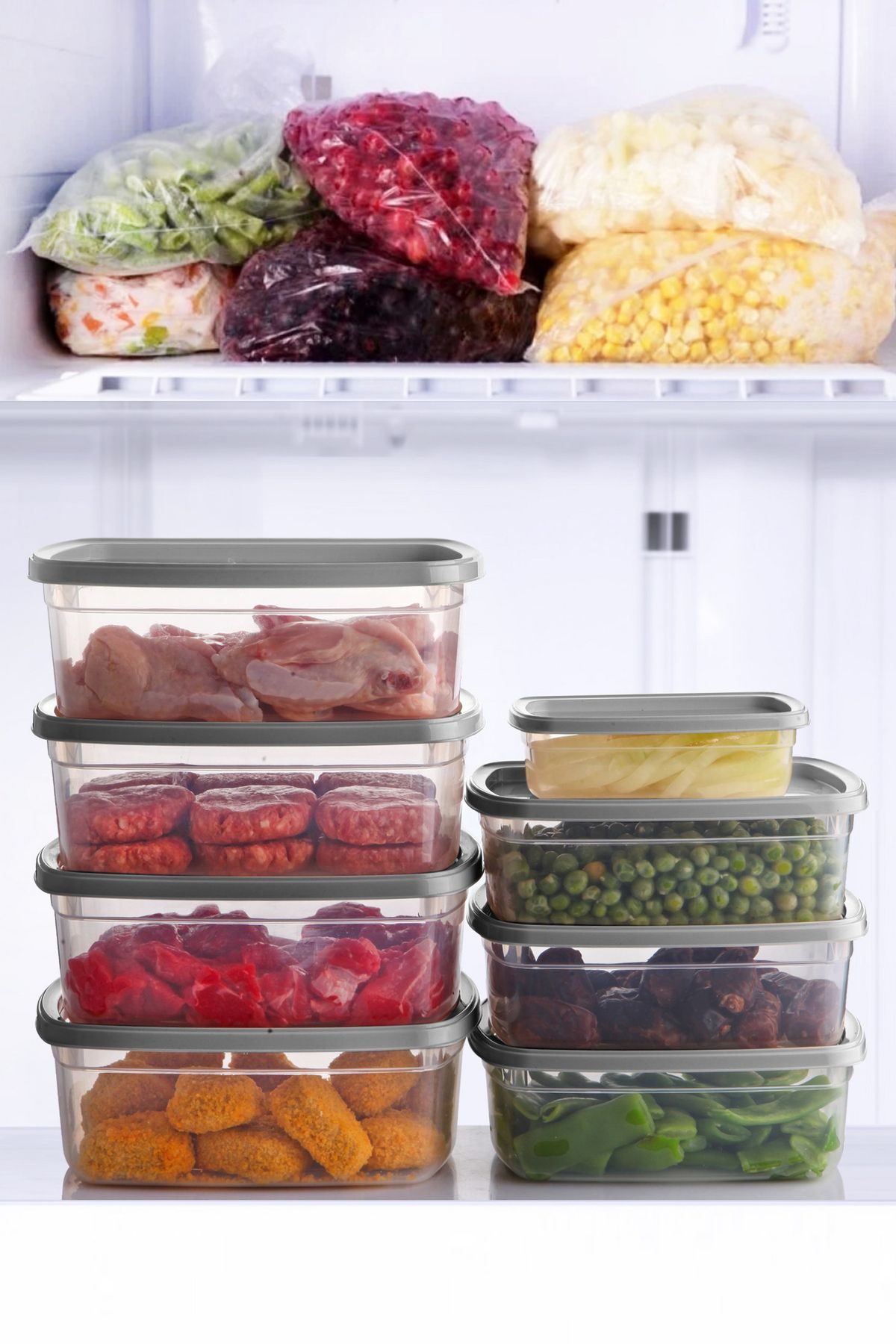 Nandy Home-Set of 8 Easybox Multi-Purpose Storage Containers, Usable for Microwave and Freezer 4