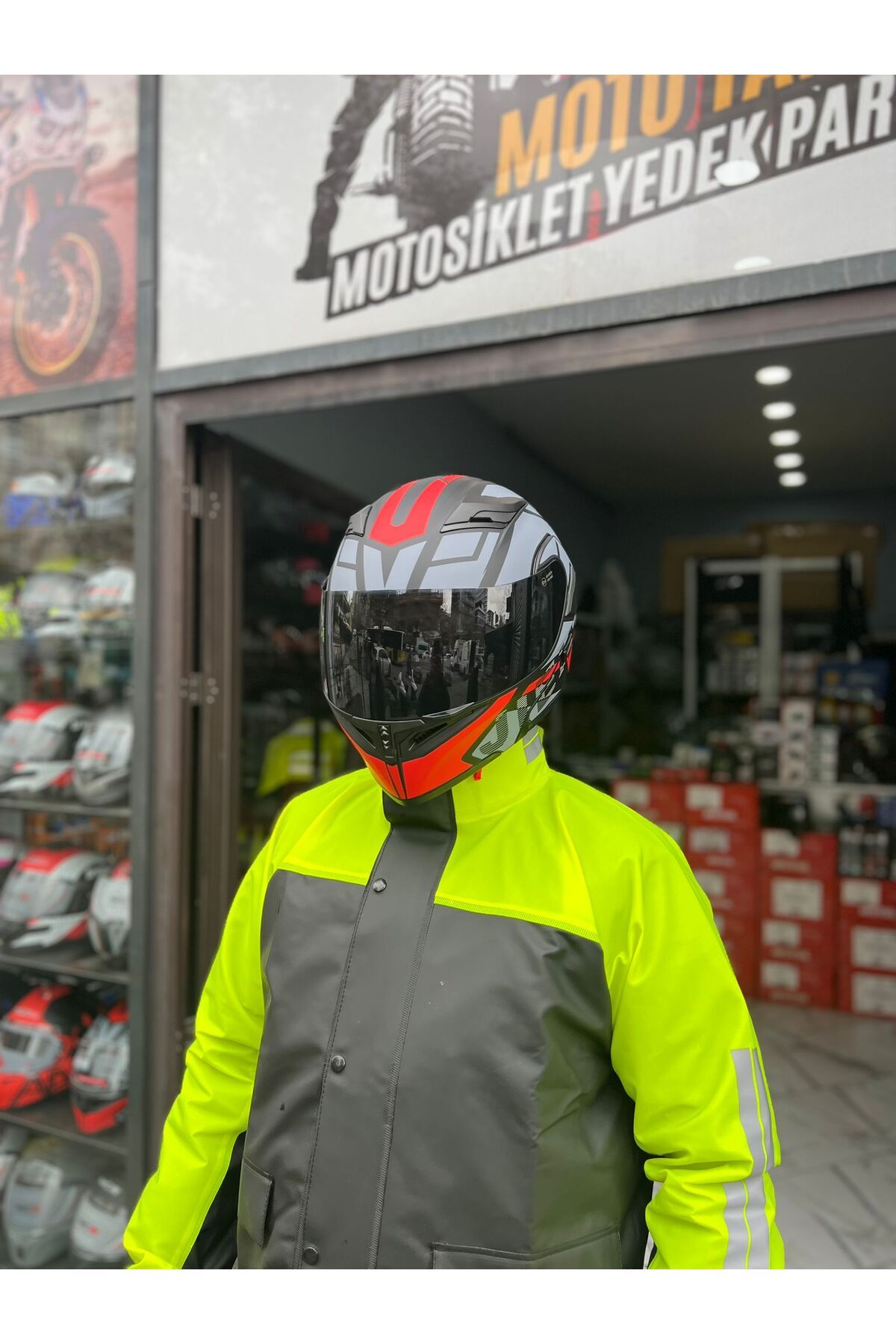Moto Talha Yeşil Dikişsiz Pres Baskı Fileli Ve Cepli