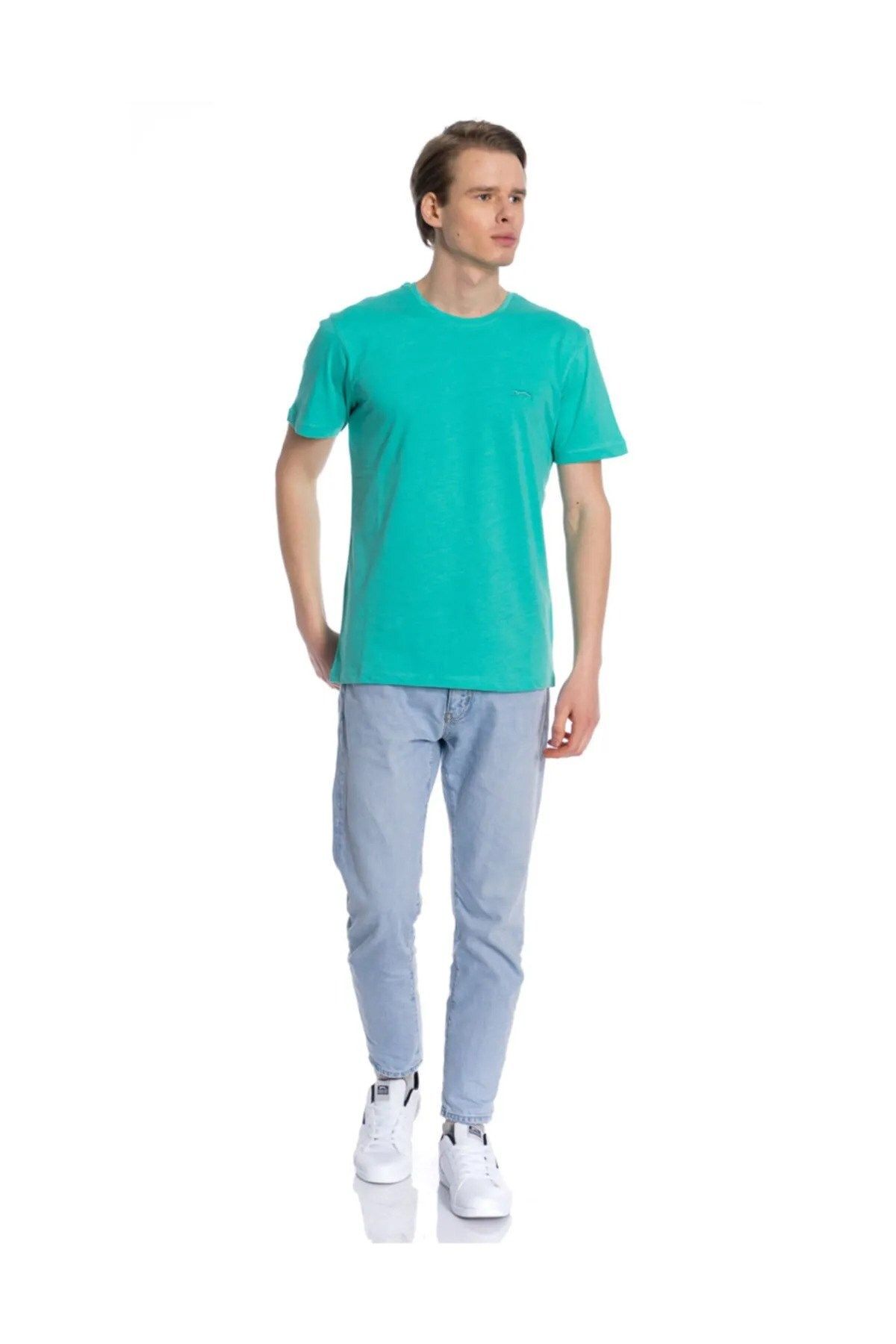 Slazenger Yuvarlak Yaka Kısa Kollu Pamuklu T-Shirt Yeşil