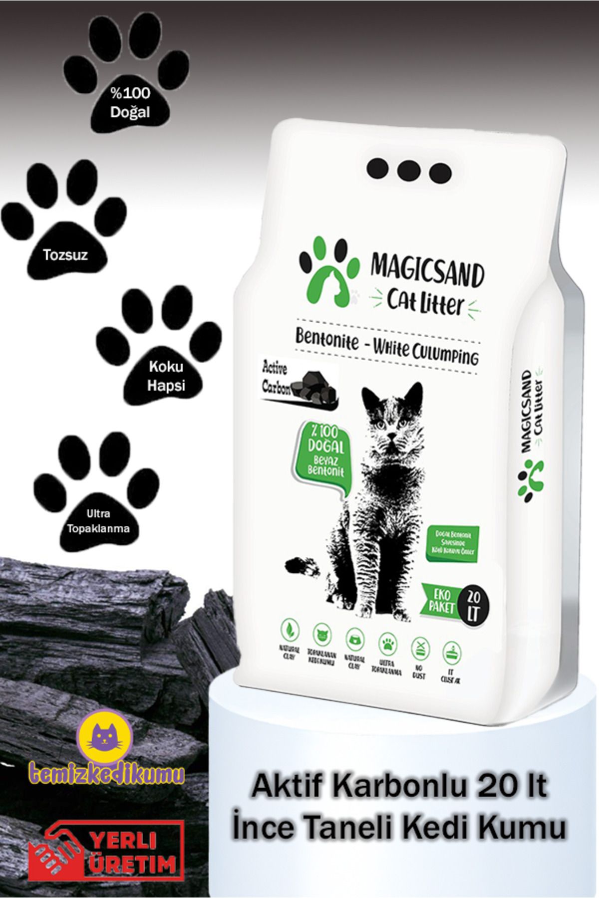 magicsand Cat Litter Aktif Karbon Kedi Kumu 20 Lt