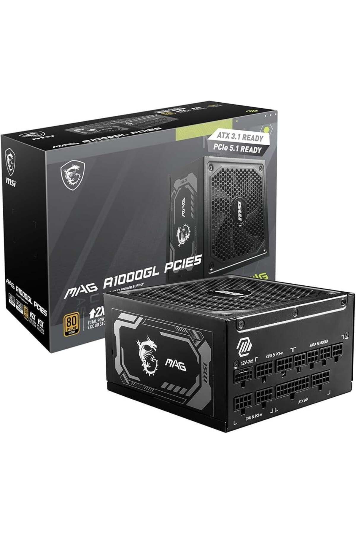 MSI MAG A1000GL PCIE5 1000W 80+ GOLD POWER SUPPLY