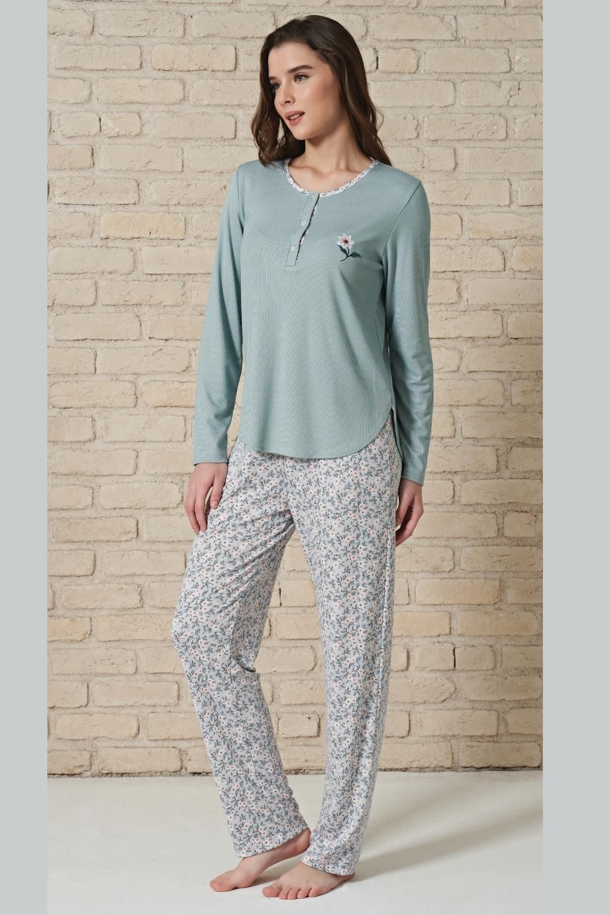 Feyza Pijama-Pijadore Women's Melisa Placket Pajama Set 1