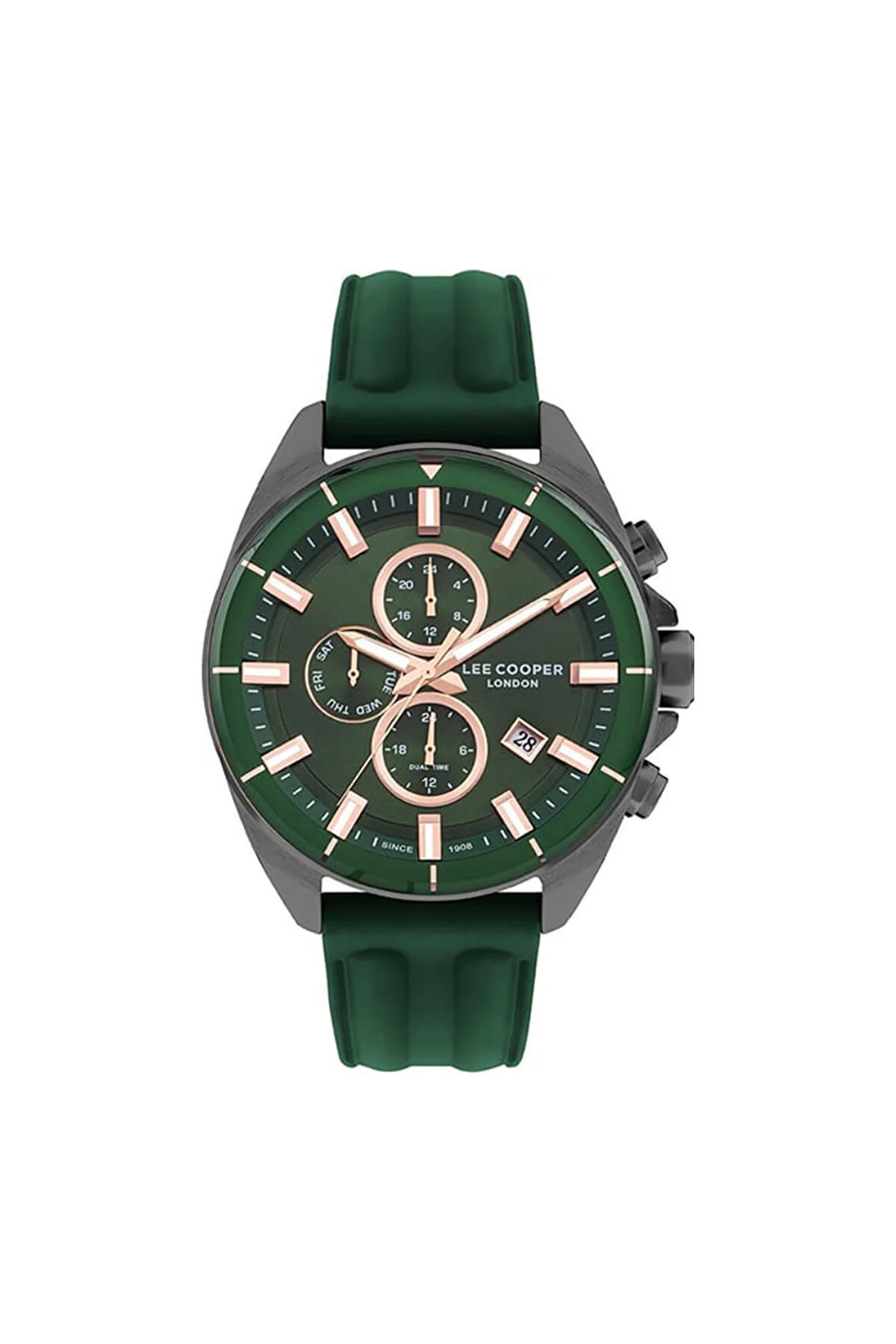 ساعت مردانه فصلی جدید، سیلیکونی، رنگ سبز، دارای تقویم