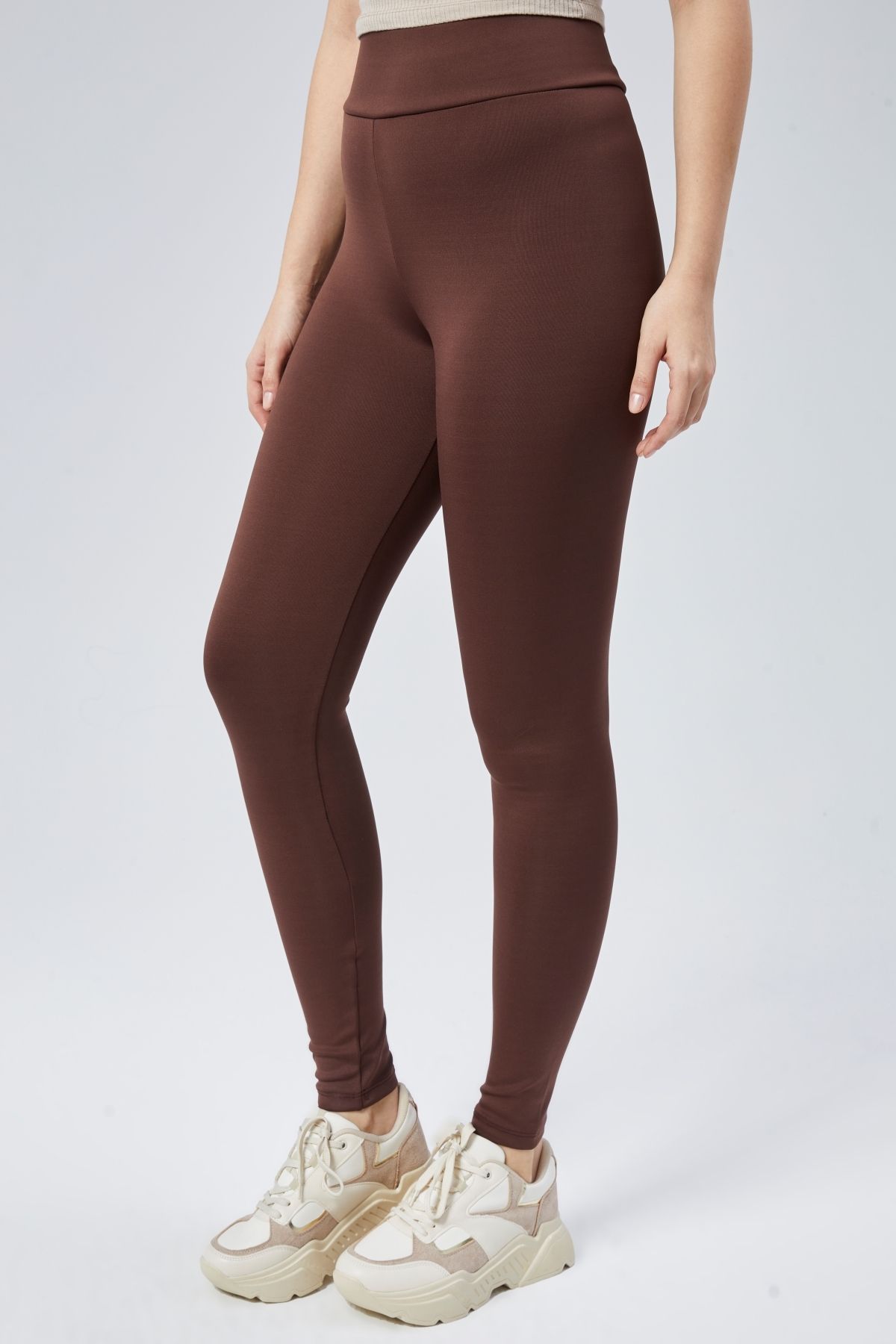 Maison La Femme Colanți De Damă Cu Efect De Recuperare Maro Cu Talie Înaltă Colanți Casual Și Sport Pentru Femei Femeie - 2XL