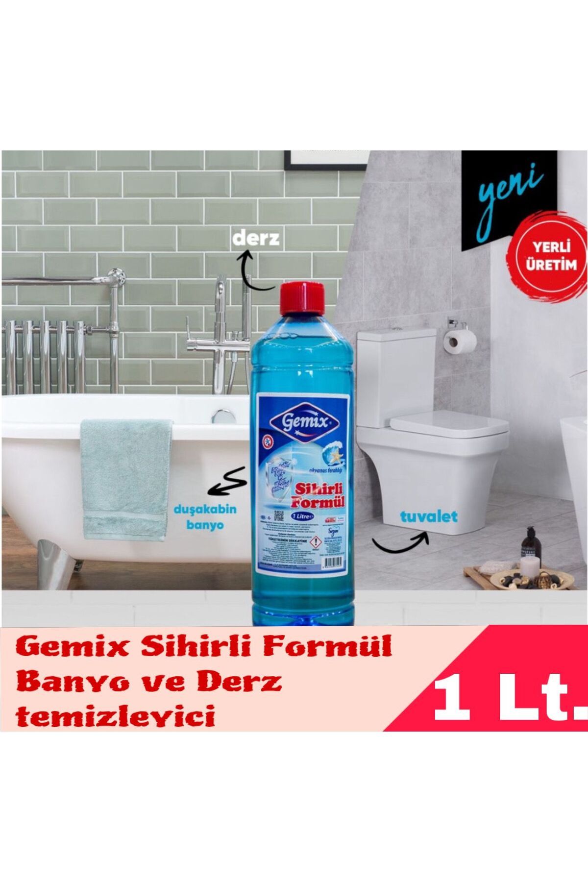 GEMİX Gemix Sihirli Formül Mavi Su Fayans Derz Temizleyici 1 Kg