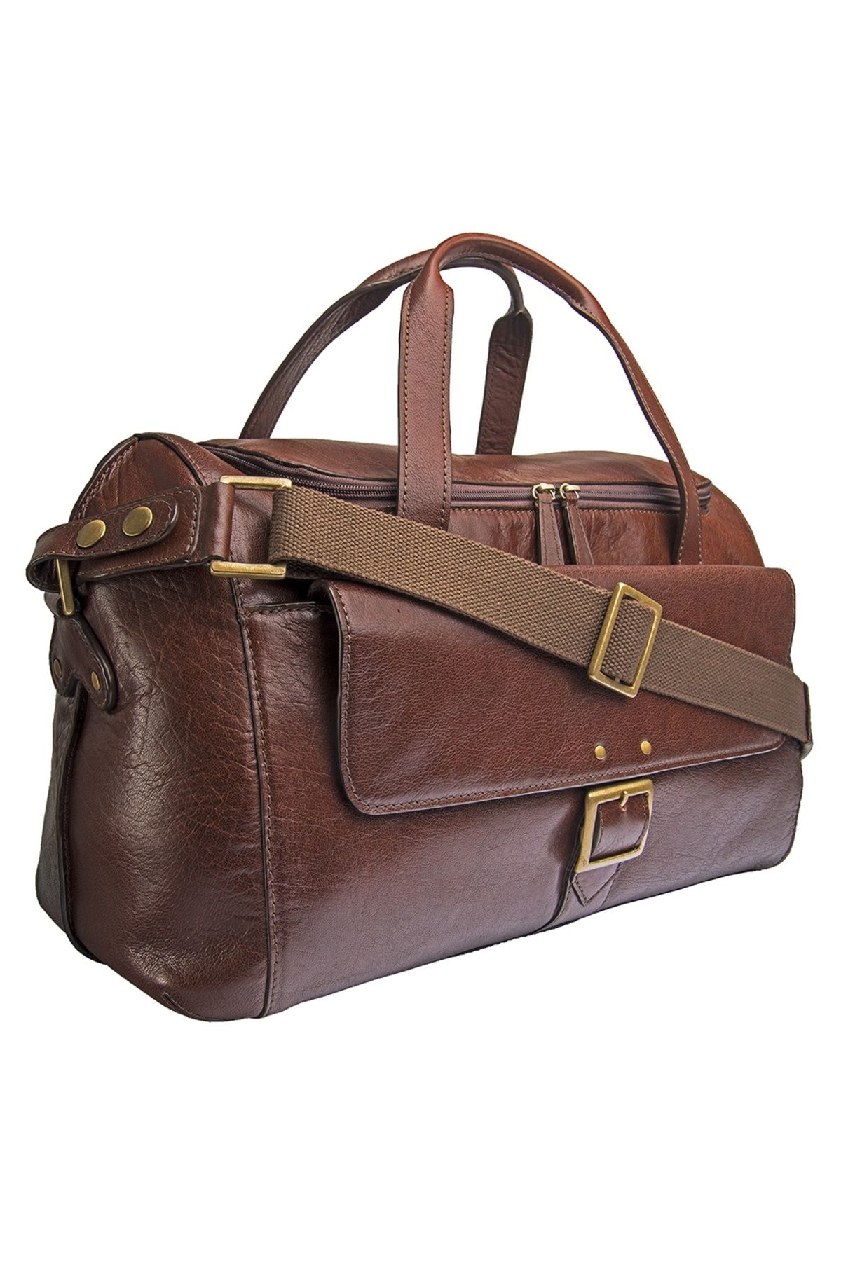 Hidesign-VESPUCCI 04 DUFFEL Brown | Premium Leather Travel Bag with Spacious Interior 2