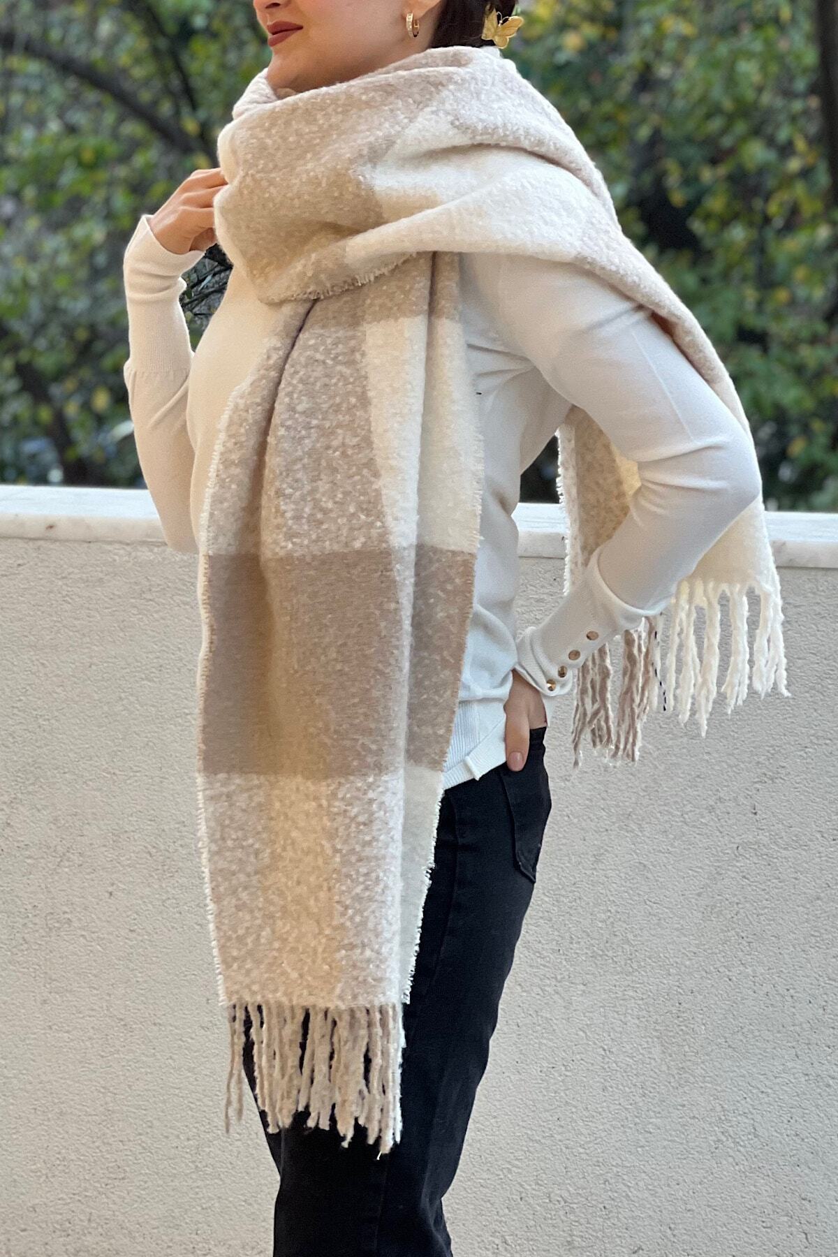 novon  Cairo Bouclé 100% Buklet Premium Atkı - Görsel 6