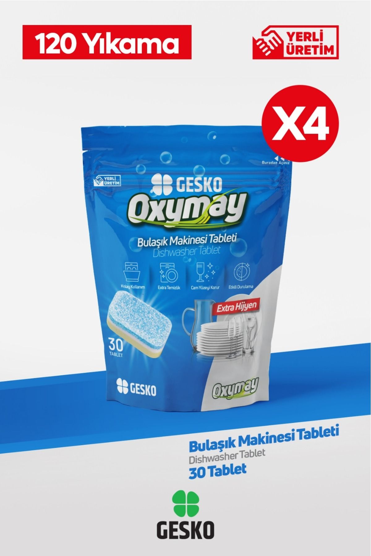 GESKO Bulaşık Makinesi Tableti 3 In 1 Hepsi Bir Arada 120 Tablet